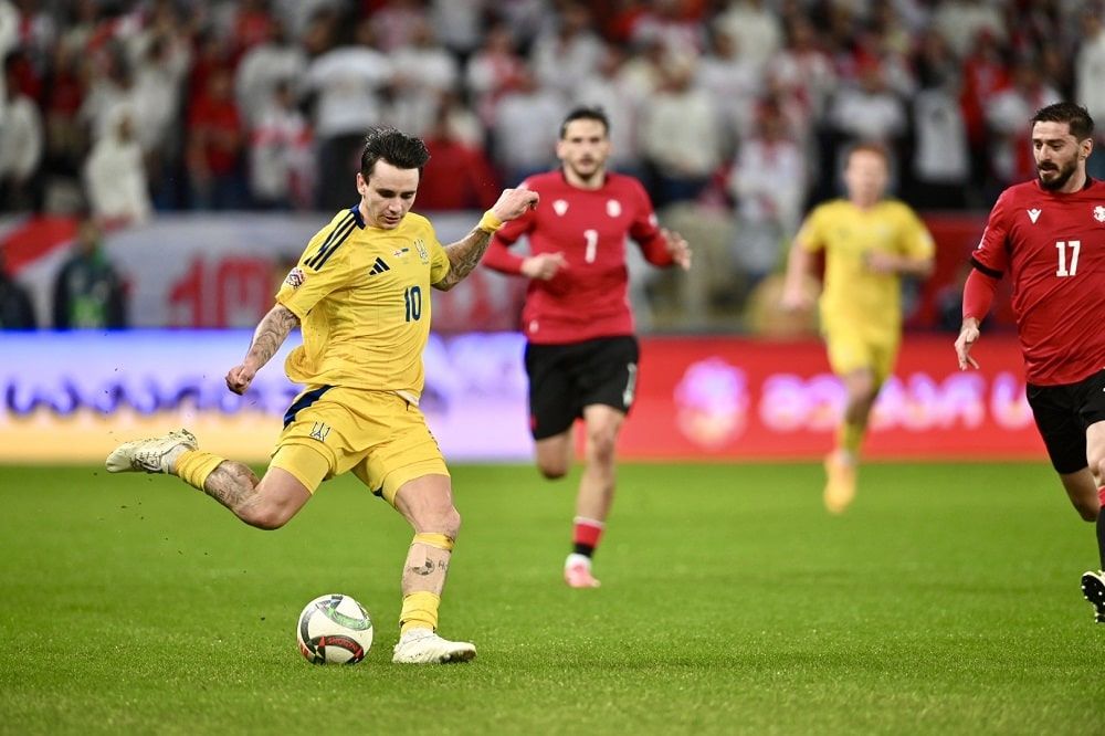 Україна не втримала перемогу над збірною Грузії та залишилася останньою в групі Ліги націй