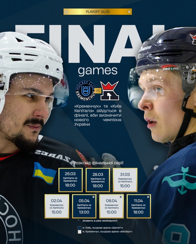 "Золото" розіграють без "Сокола": розклад фіналу хокейного чемпіонату України