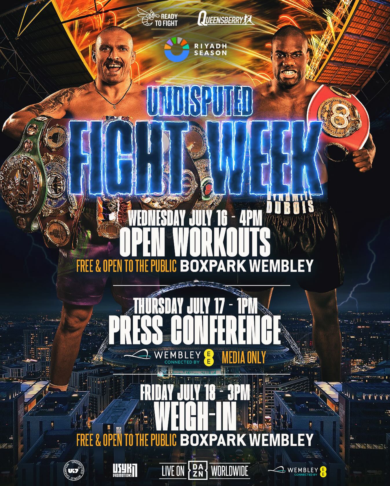 Усик – Дюбуа 2. Коли відбудеться битва поглядів: повний розклад заходів перед реваншем