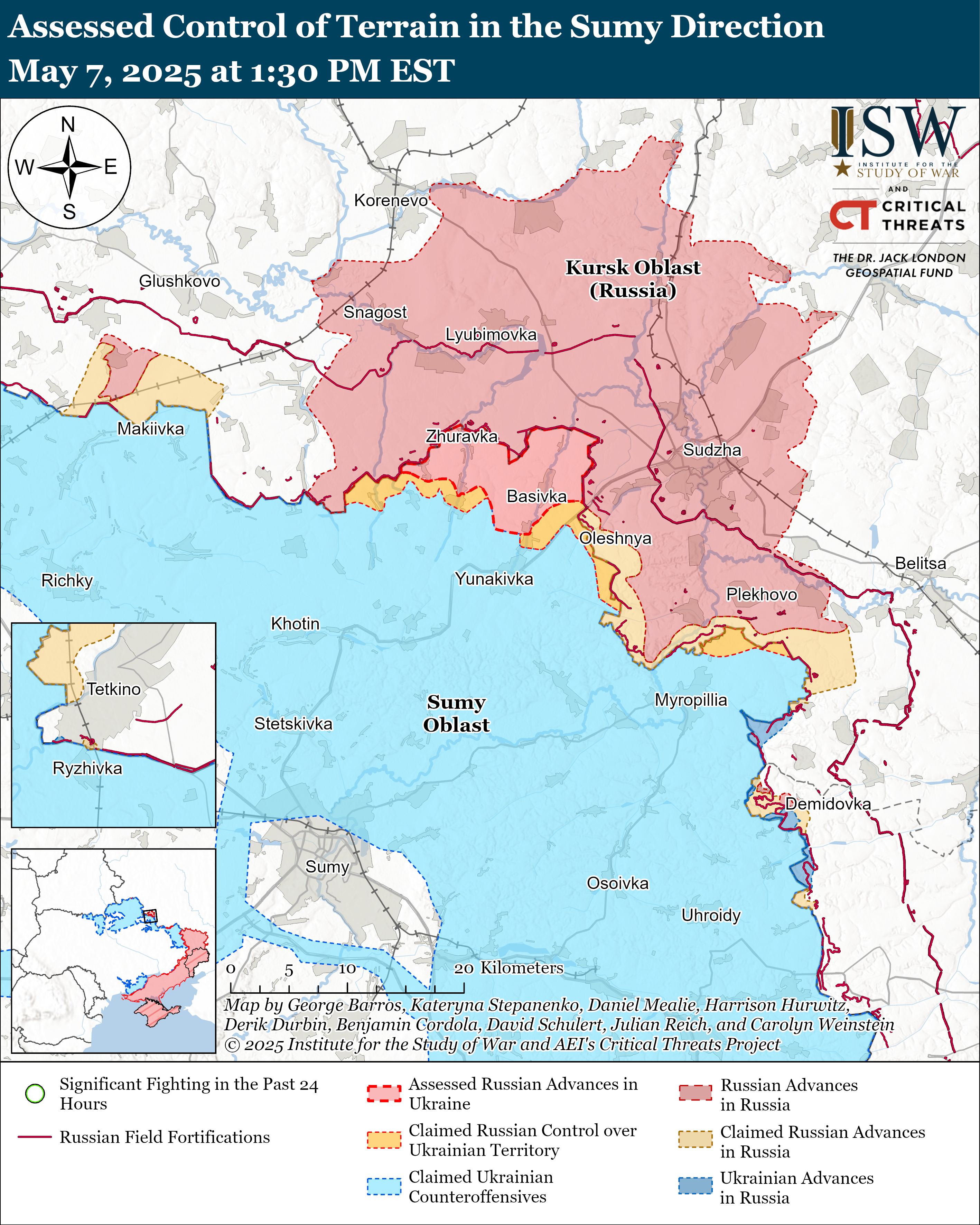 ВСУ могли продвинуться в Курской области, враг давит на пяти направлениях: карты ISW