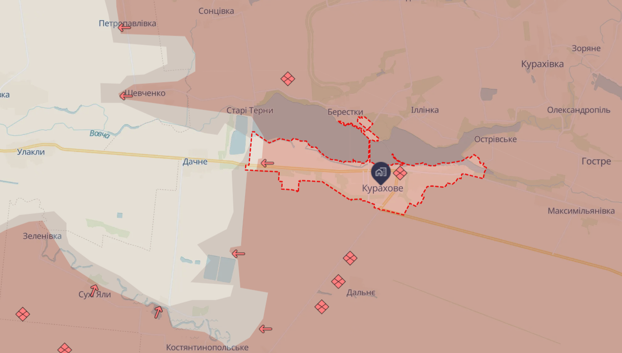 Ситуація в Кураховому: українські воїни тримають ТЕС, росіяни намагаються вибити ЗСУ