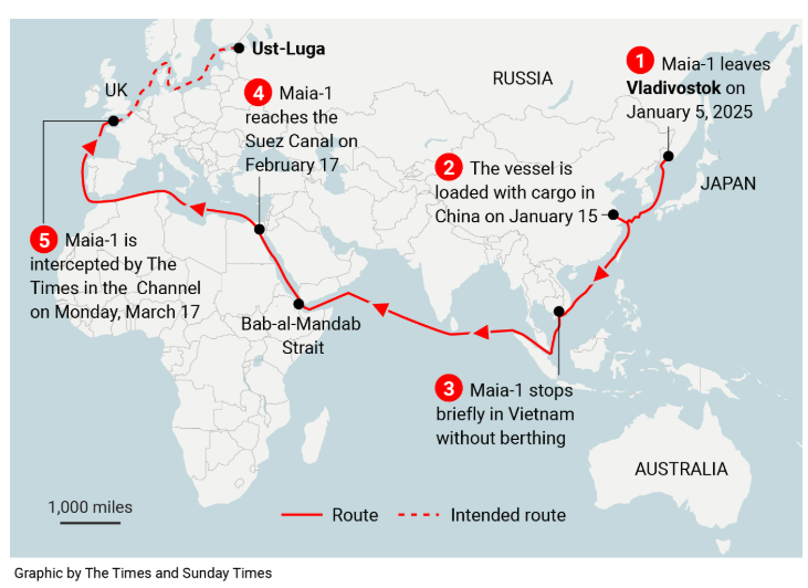 "Сирійський експрес" армії РФ проплив через Ла-Манш, попри санкції Заходу, - The Times