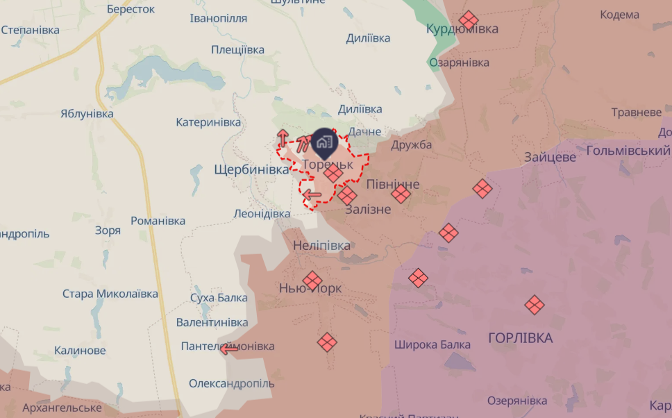 У Торецьку зросла інтенсивність боїв. Росіяни намагаються обійти місто з флангів