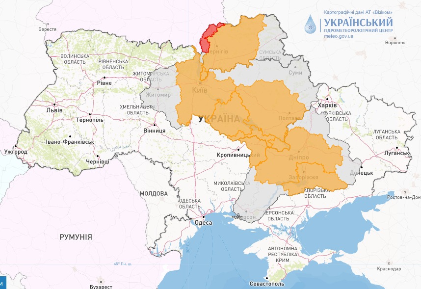 Жителів Києва та низки областей попередили про загрозу підтоплення