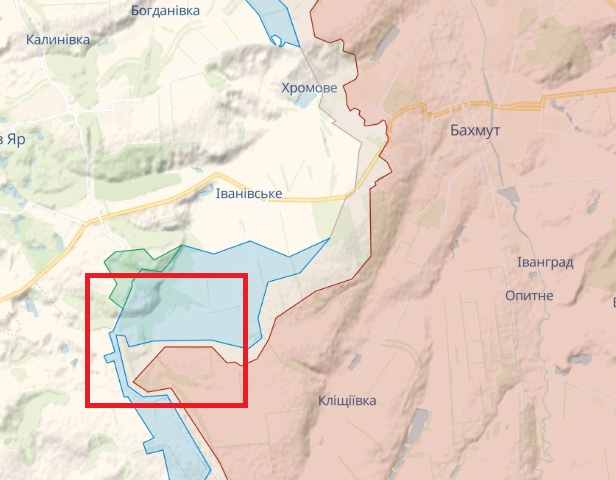 ВСУ продолжают продвигаться под Бахмутом: обновленная карта боев