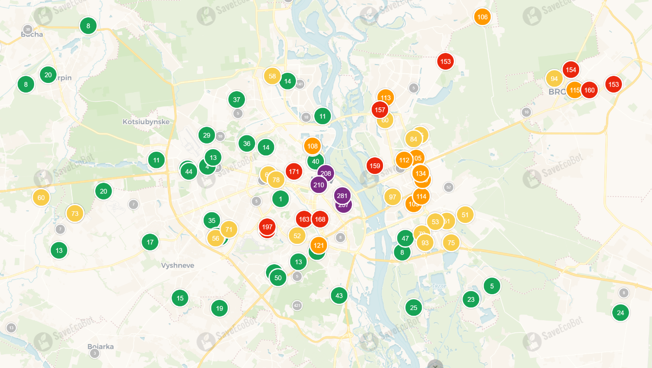 У Києві погіршилася якість повітря після російської атаки