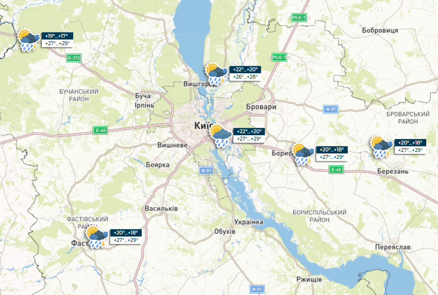 Грози і шквали: де сьогодні чекати негоди в Україні