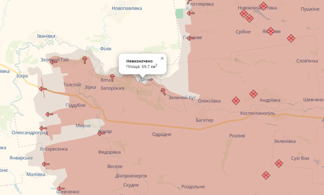 В ВСУ опровергли продвижение оккупантов к Дачному на Днепропетровщине