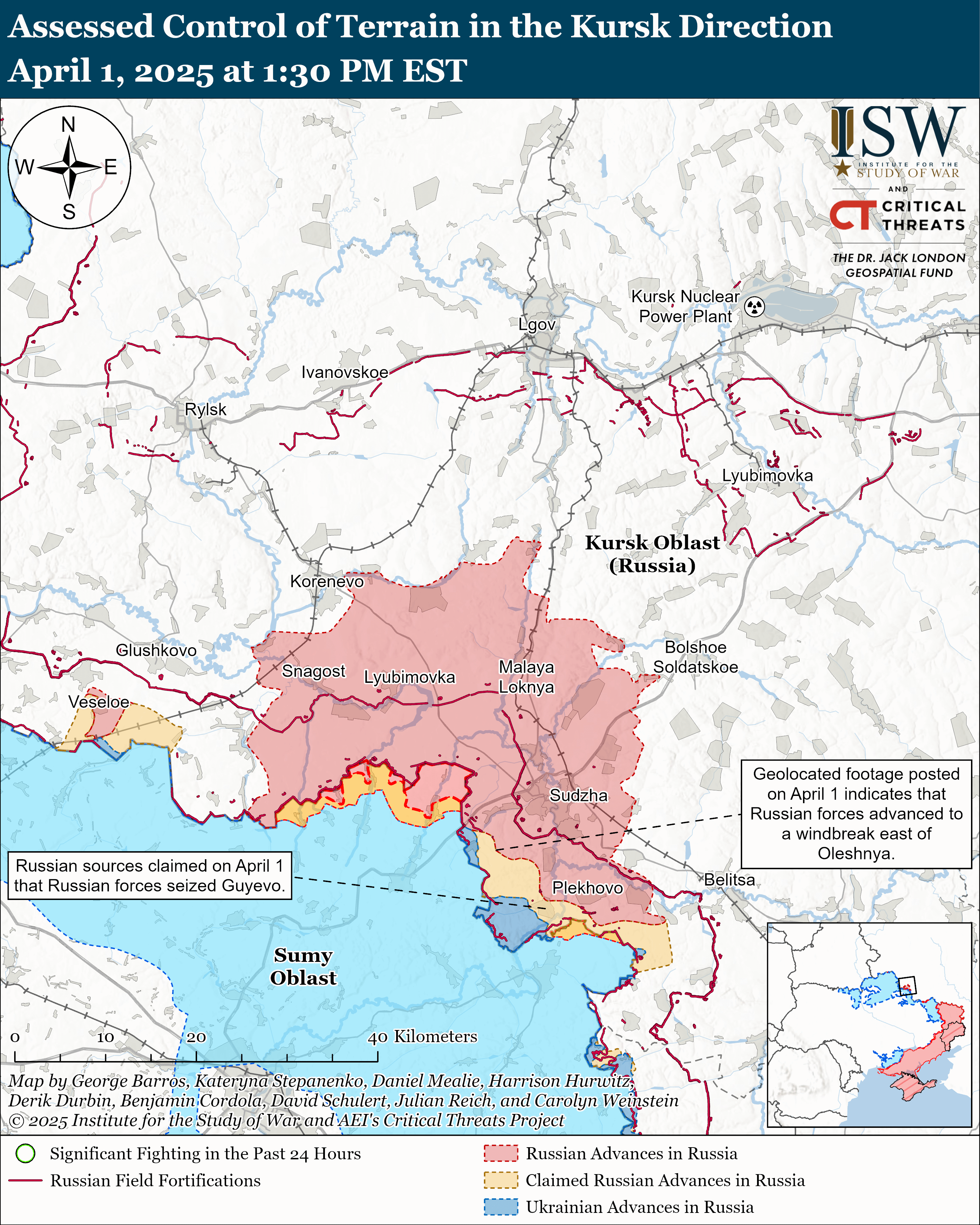 Окупанти просунулися на п'яти напрямках: карти ISW
