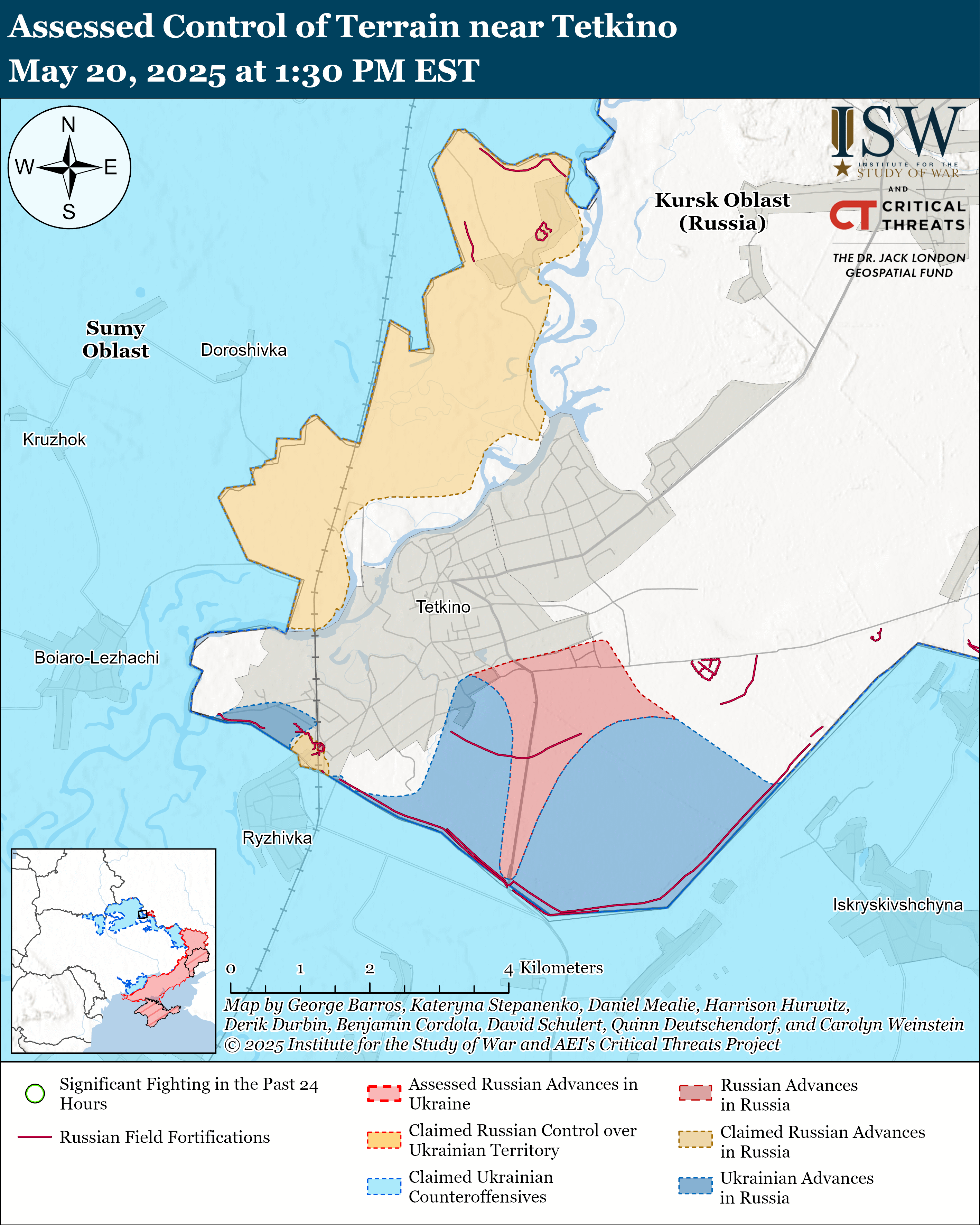Російські окупанти просунулися у чотирьох областях України: карти ISW