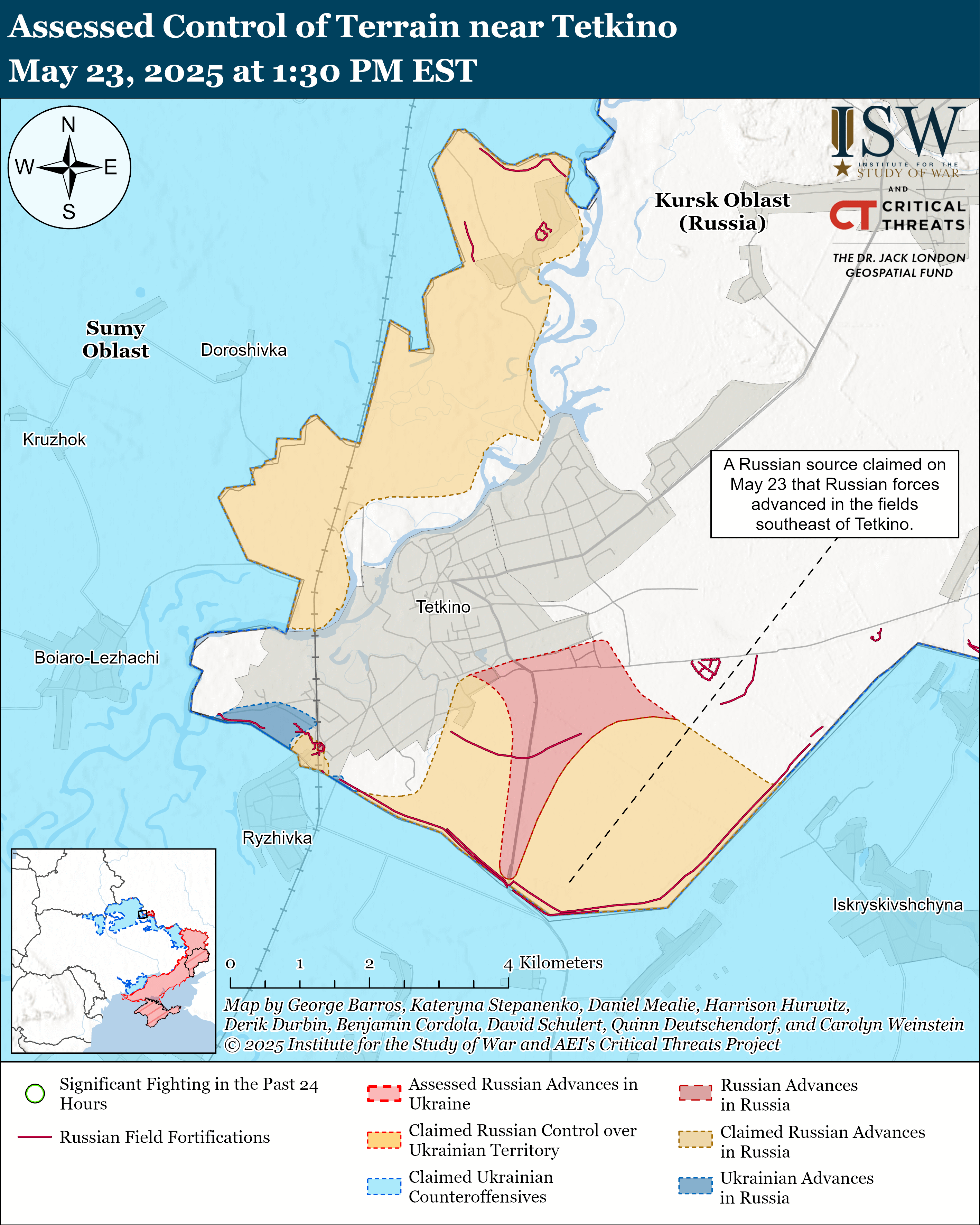 ЗСУ просунулися під Торецьком, ворог тисне на двох напрямках: карти ISW