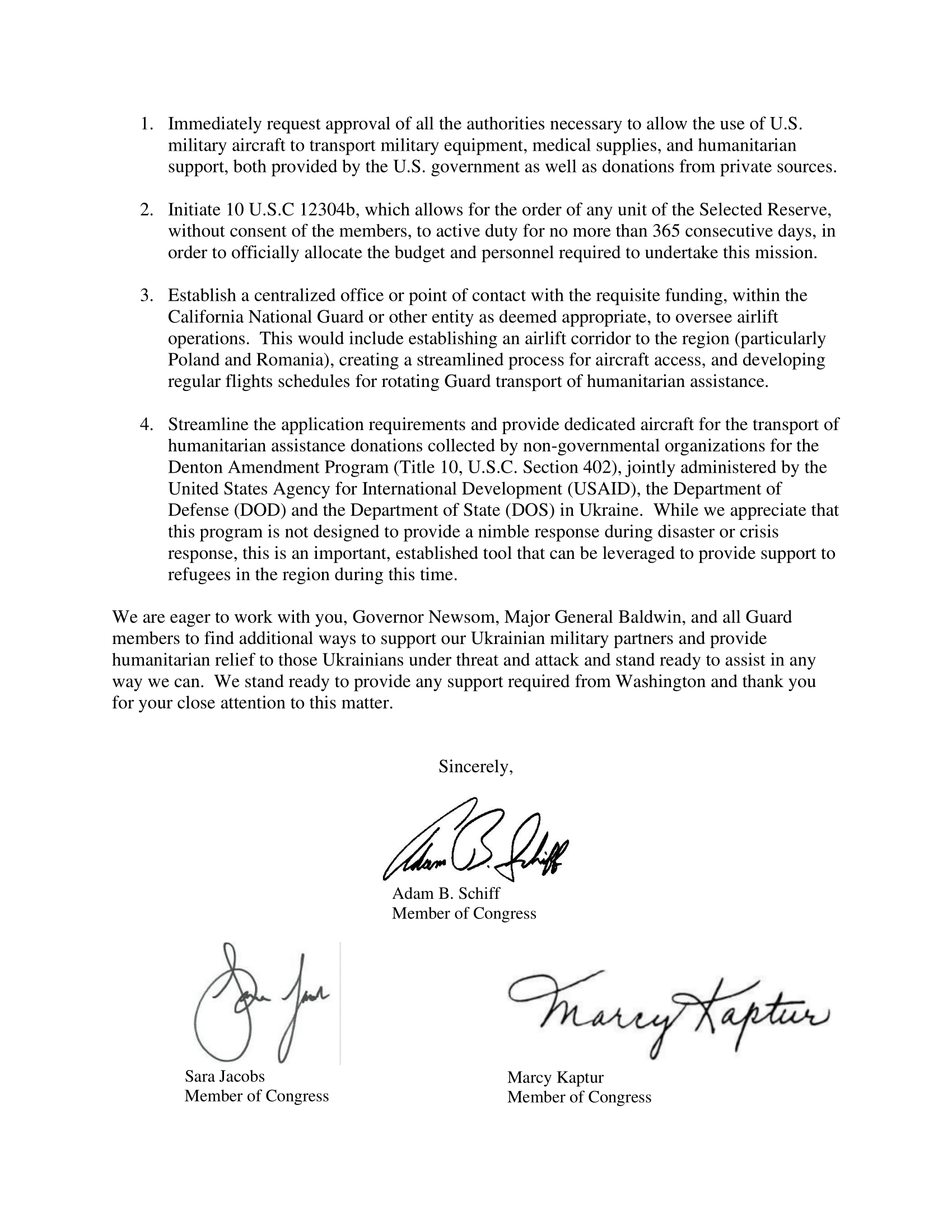 Конгрессмены США просят расширить полномочия Нацгвардии Калифорнии для помощи Украине