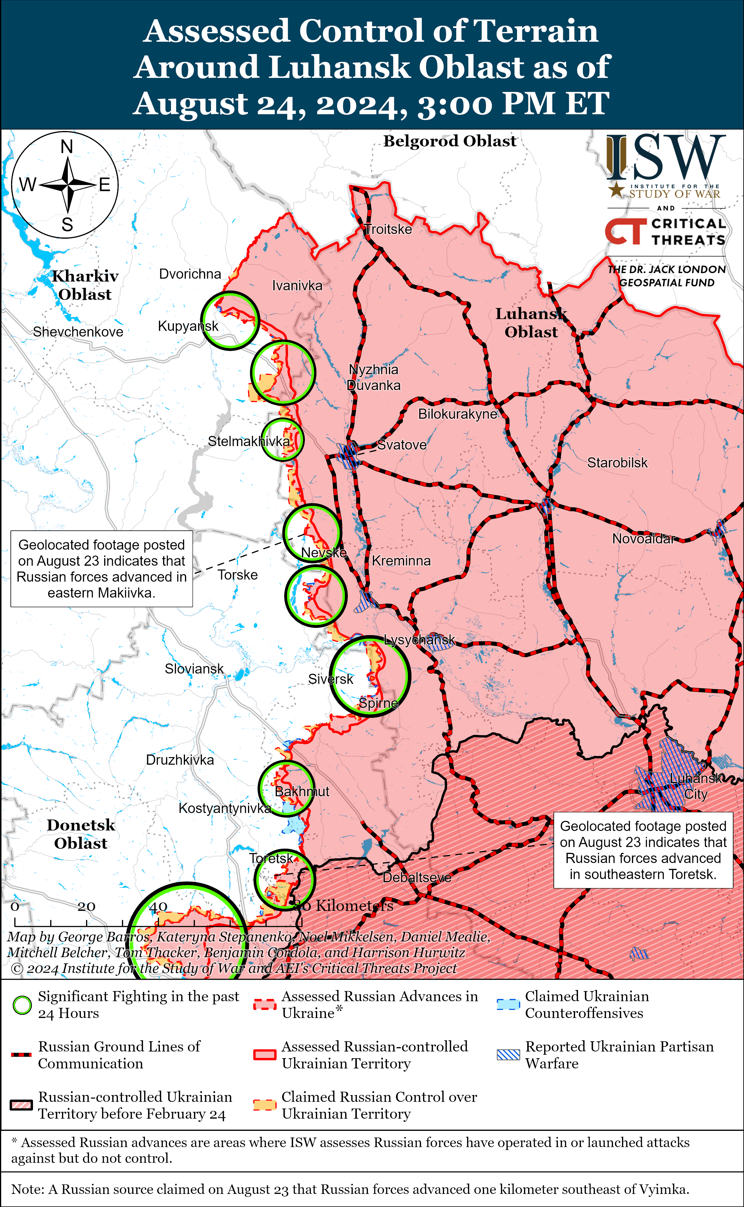 ЗСУ мали успіх в районі Кремінної, а ворог просунувся біля Торецька і Покровська: карти ISW