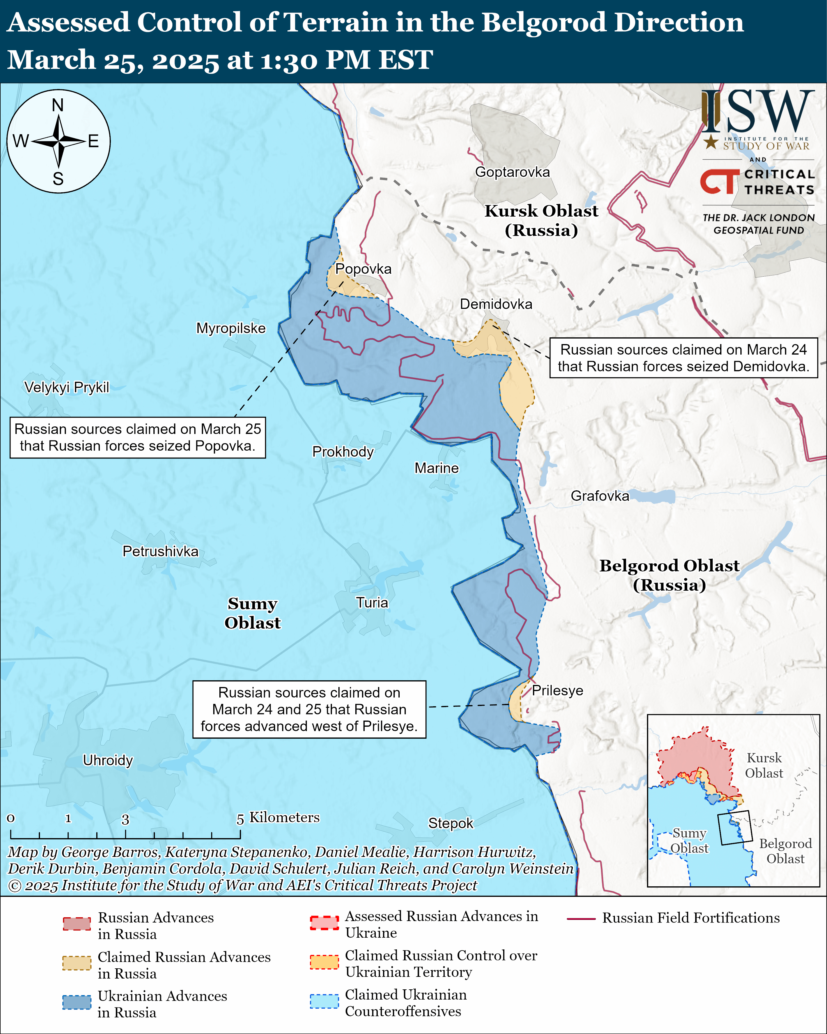 ЗСУ просунулися в Бєлгородській області, ворог тисне на трьох напрямках: карти ISW