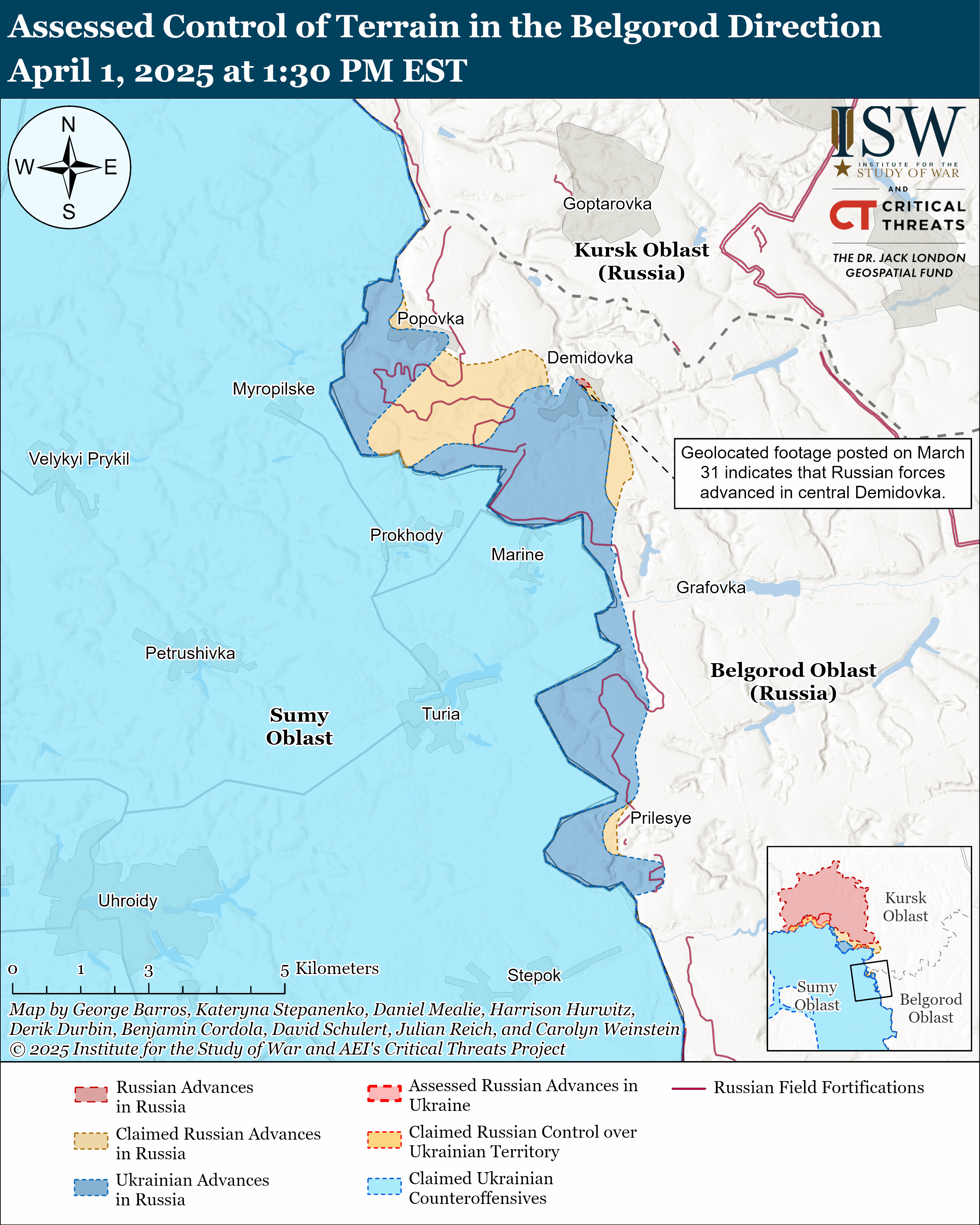 Окупанти просунулися на п'яти напрямках: карти ISW