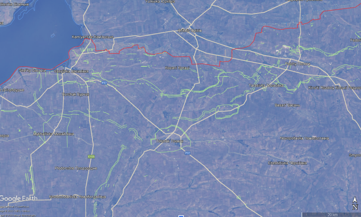 В окупованому Токмаку росіяни збудували дамбу, - Bellingcat