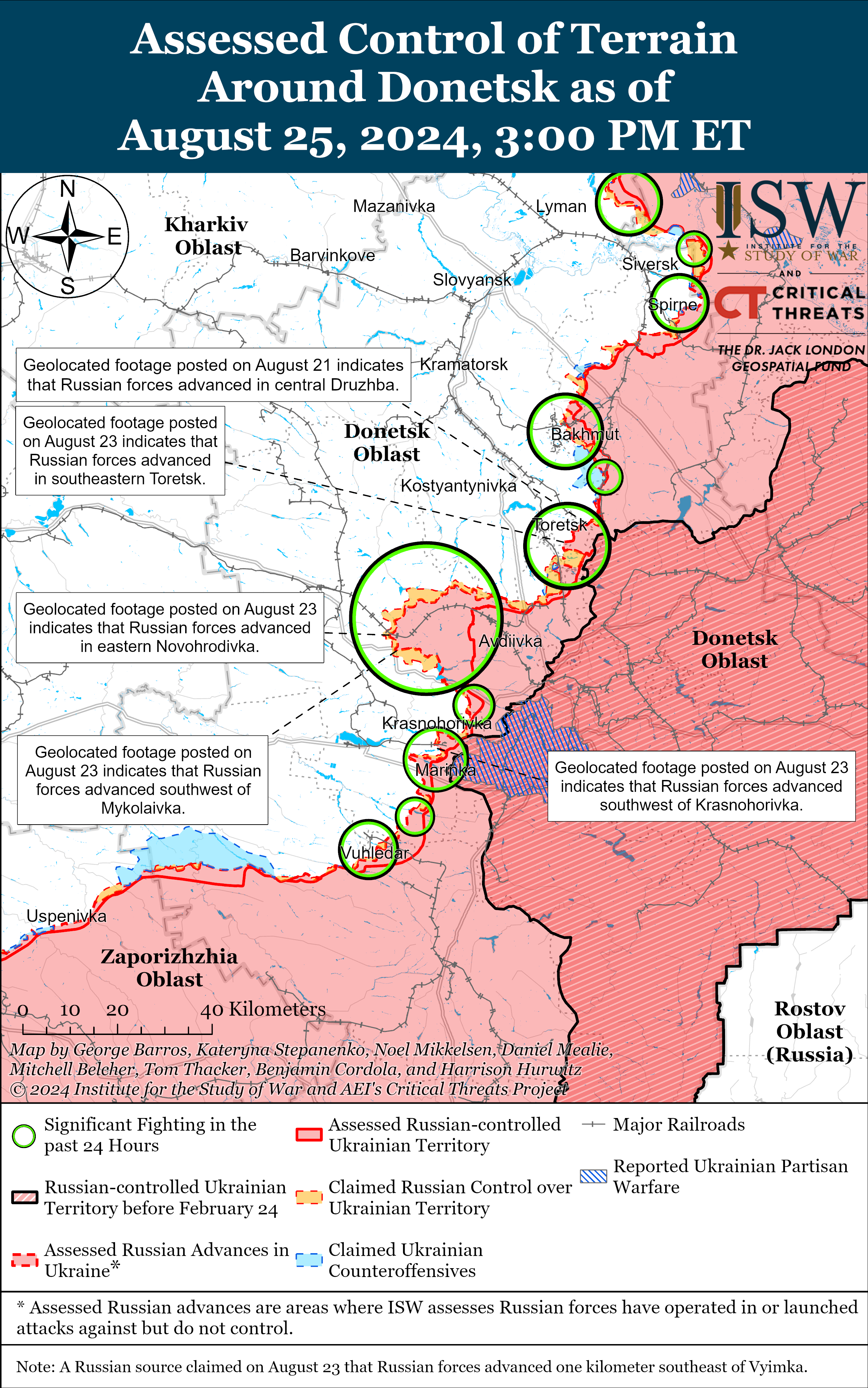 Окупанти просунулися поблизу Торецька та в межах міста: карти ISW