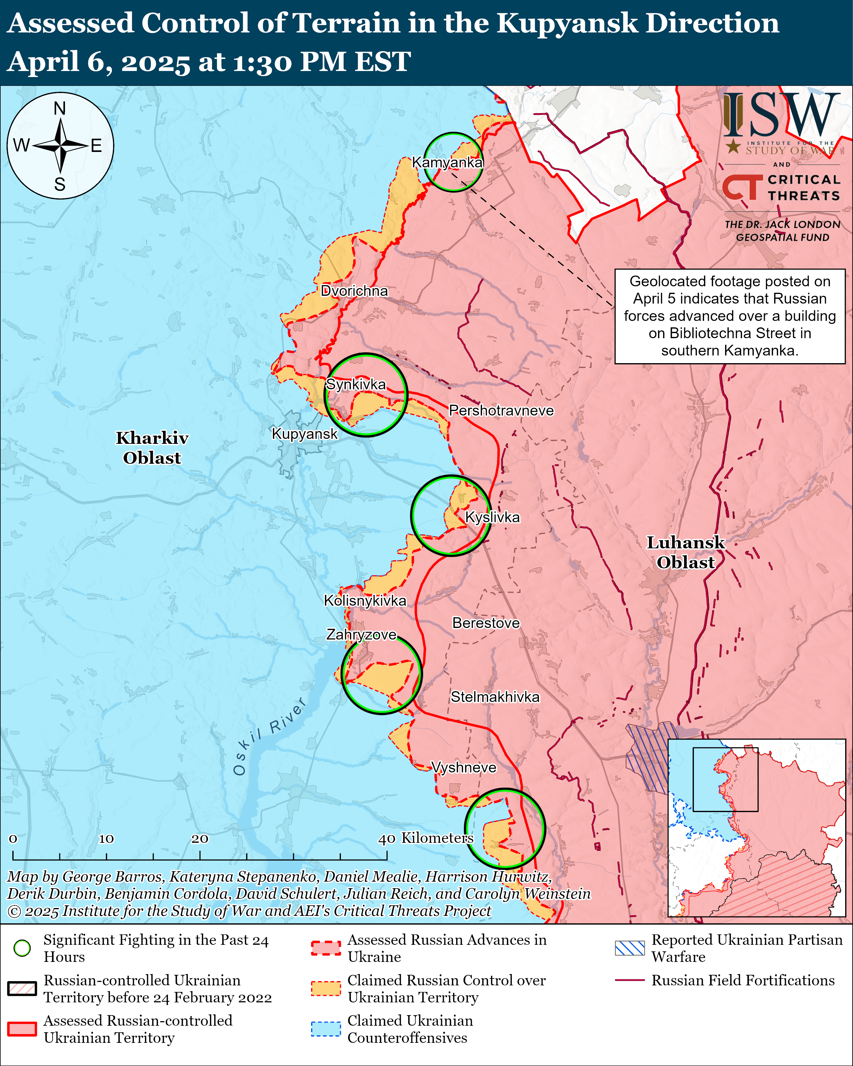ВСУ имели успех возле Боровой, оккупанты продвинулись на шести направлениях: карты ISW