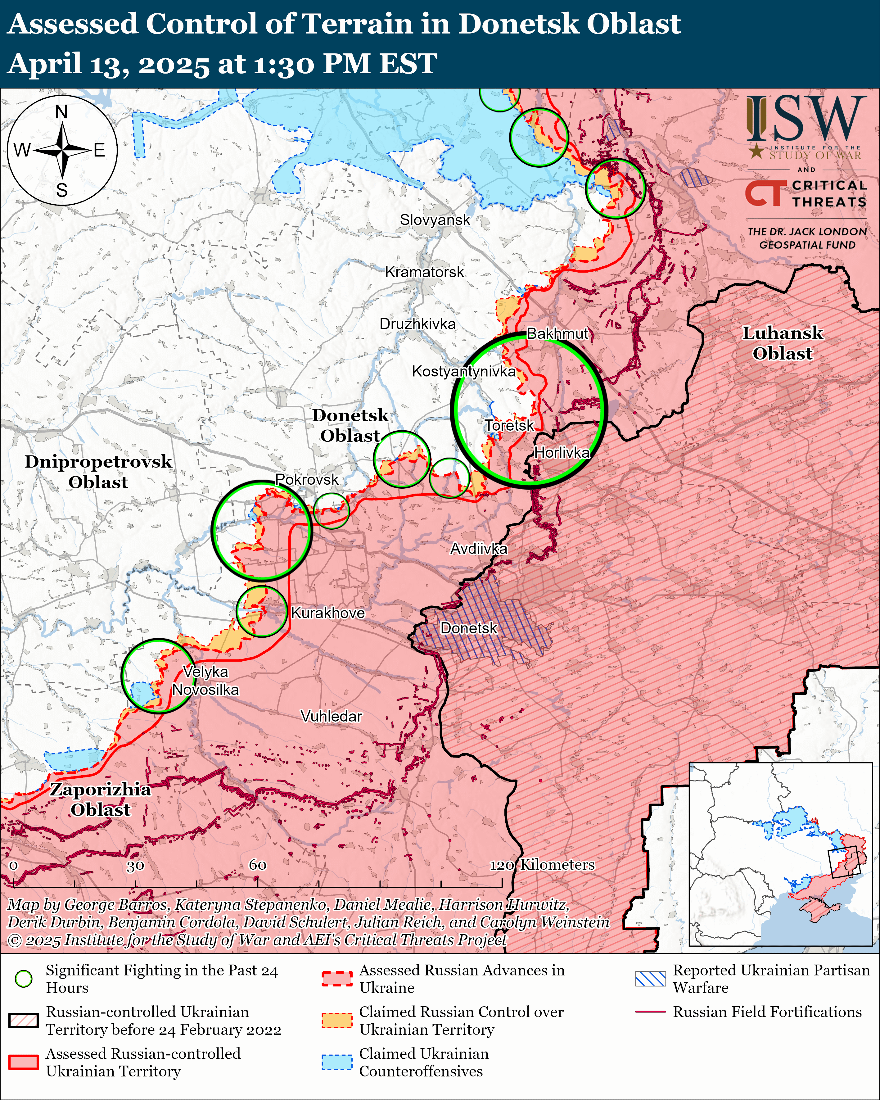 ЗСУ мали успіх біля Торецька, ворог просунувся на Донбасі та Харківщині: карти ISW