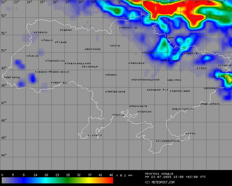 Грози та злива вночі, спека вдень: де в Україні зіпсується погода 23 липня (карта)