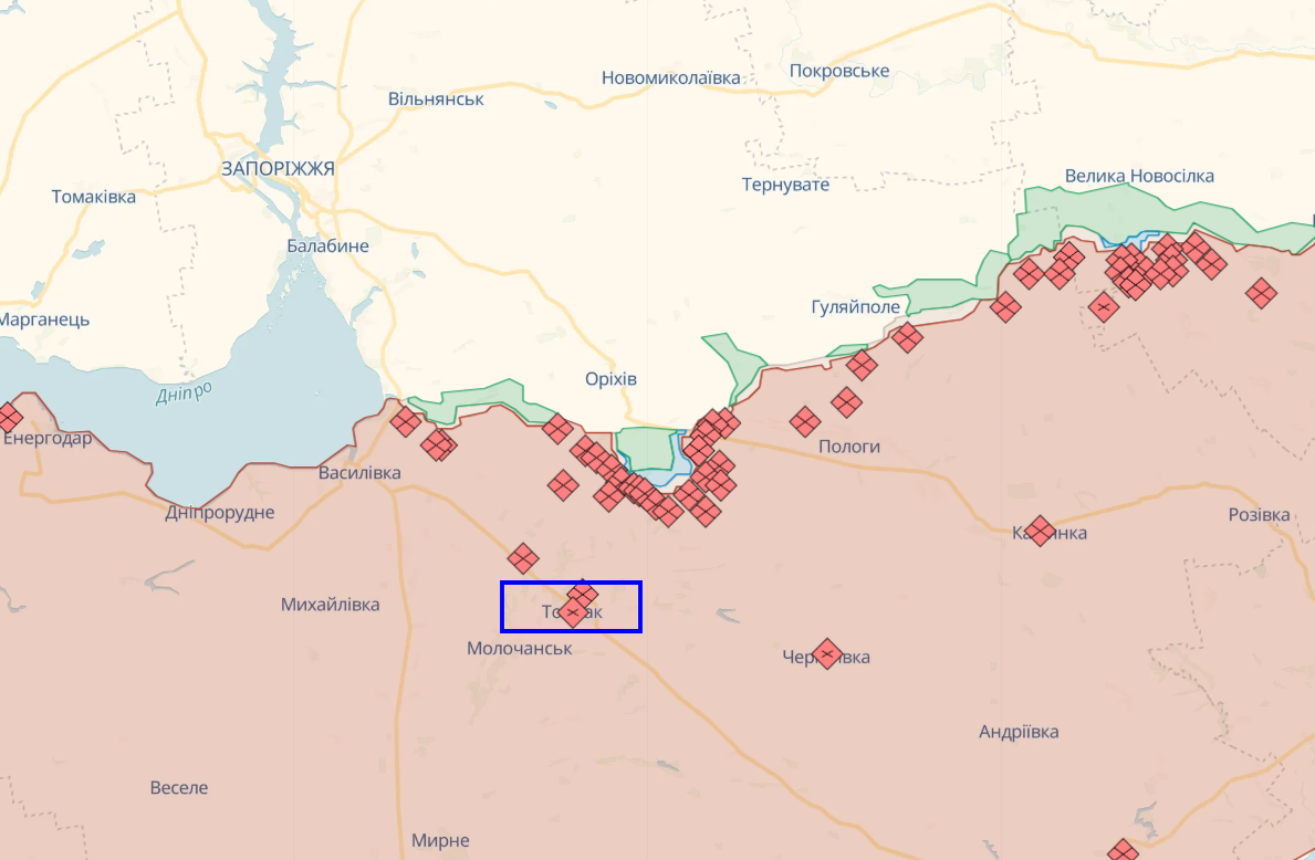 У тимчасово окупованому Токмаку пролунали вибухи