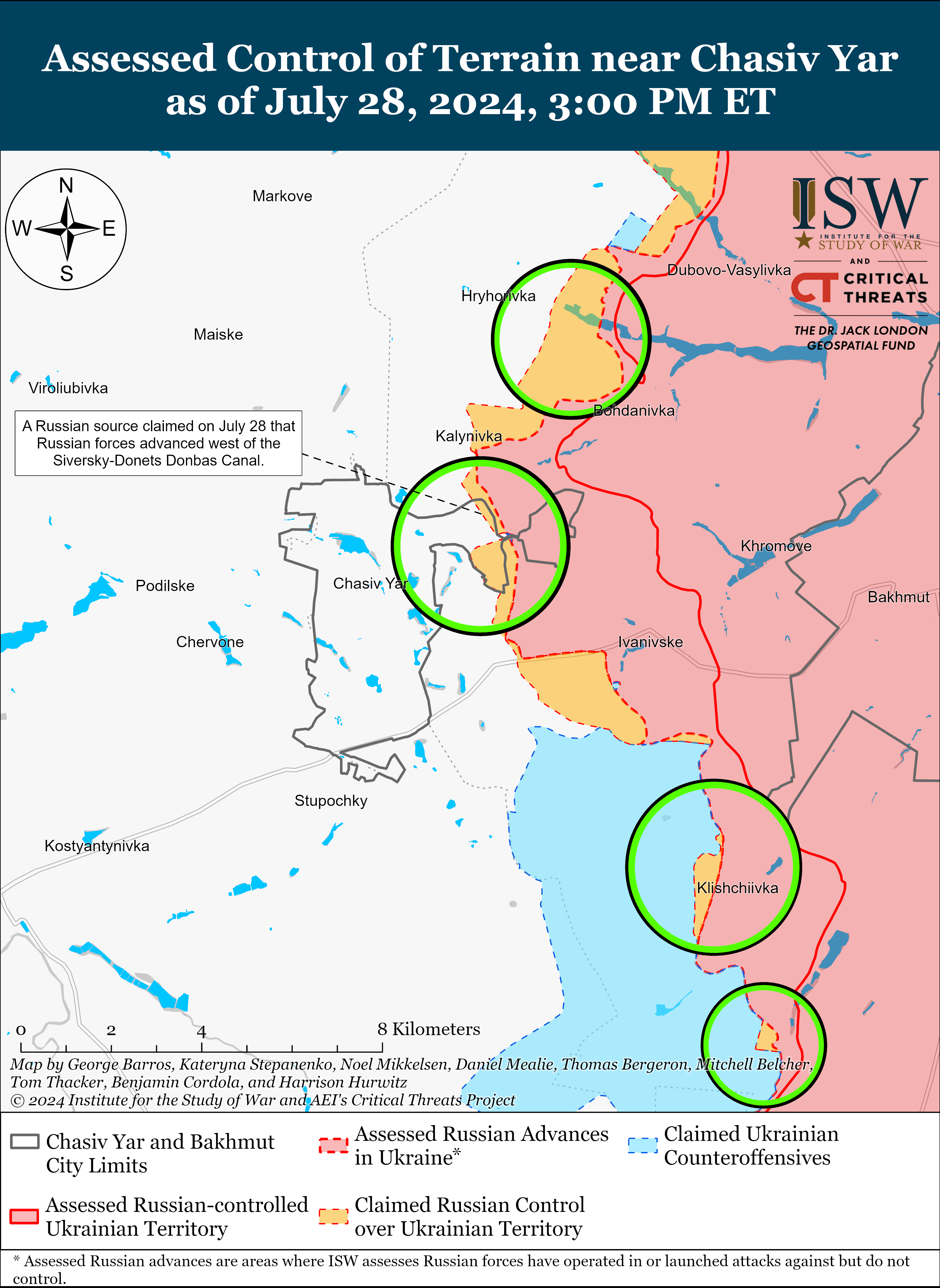 ЗСУ мали успіх на Сіверському напрямку, а РФ мріє про "котел" під Авдіївкою: карти ISW
