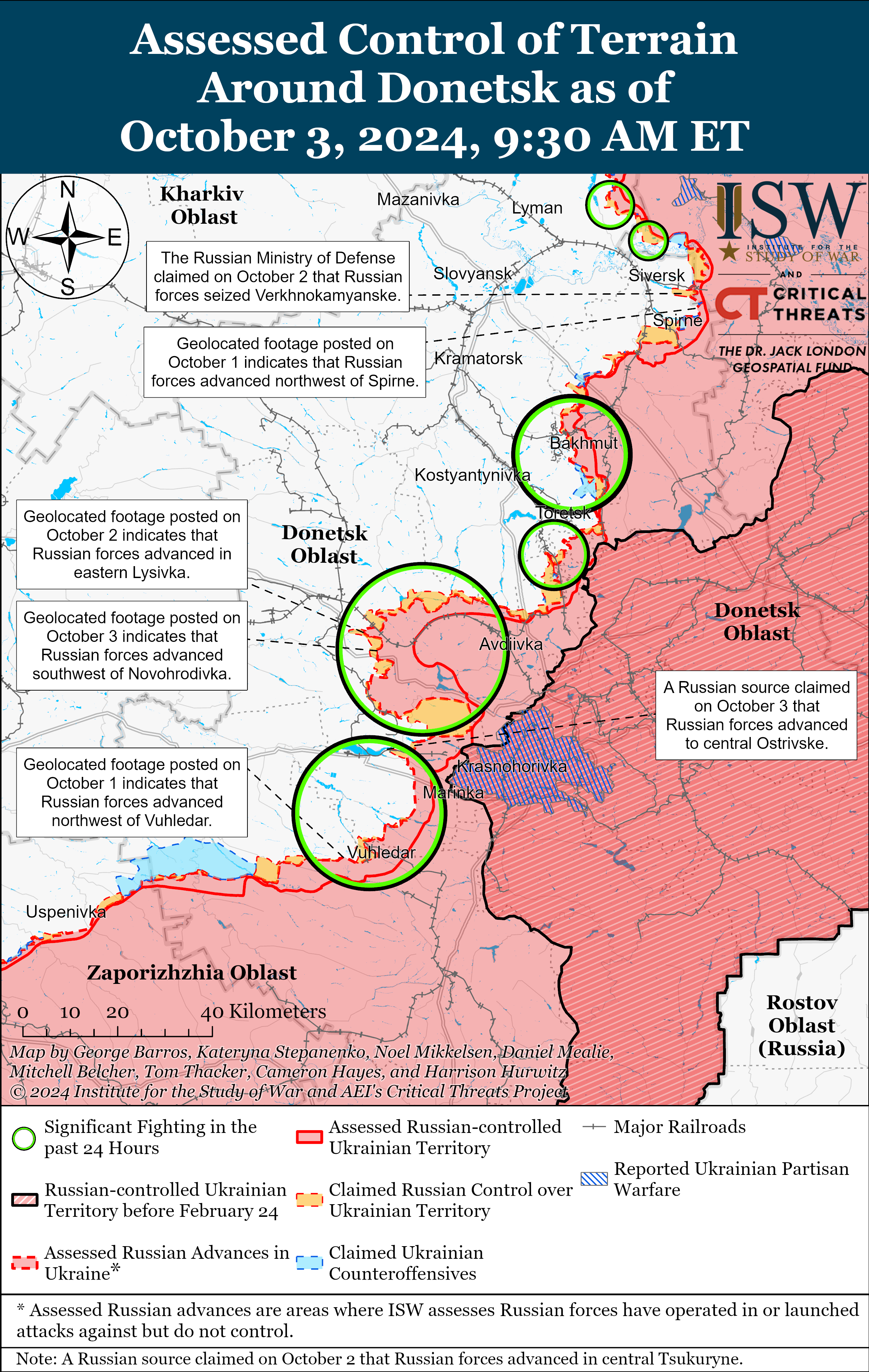 Окупанти просунулися під Сіверськом та Покровськом: карти ISW