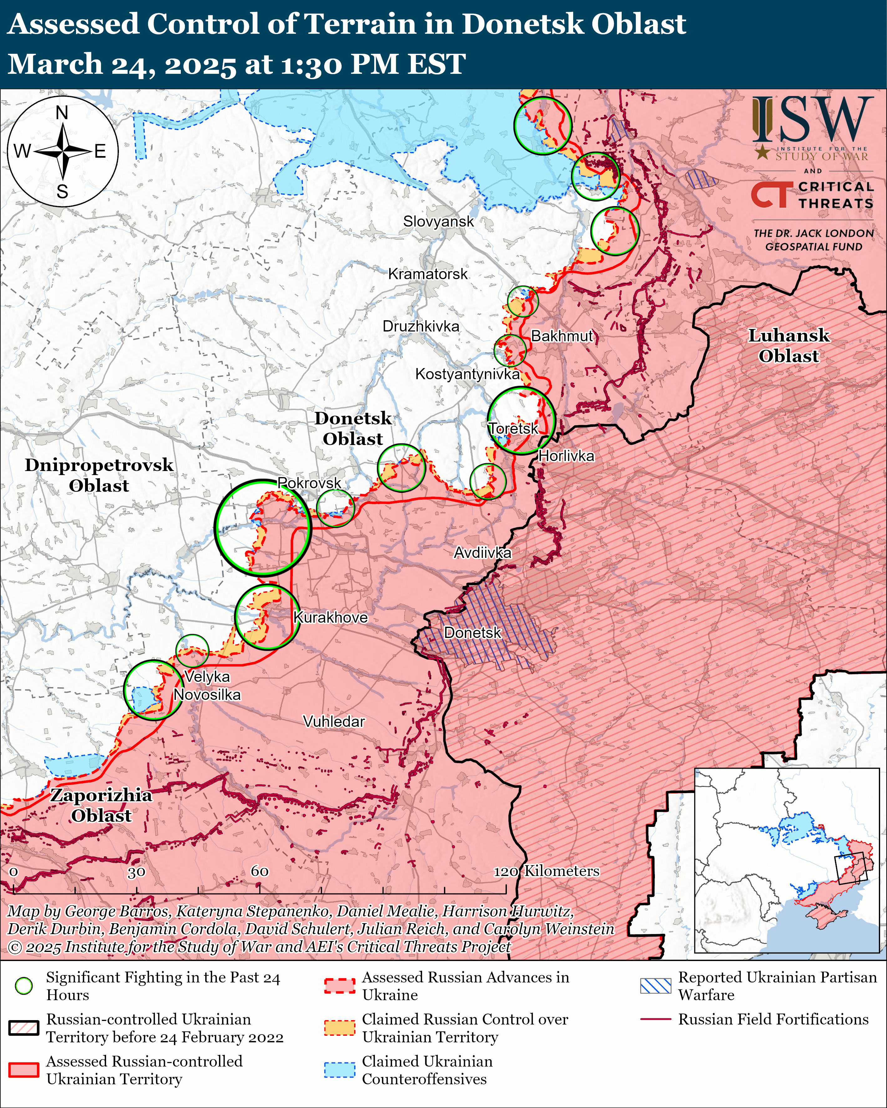 ЗСУ просунулися у Бєлгородській області, біля Торецька та Покровська: карти ISW