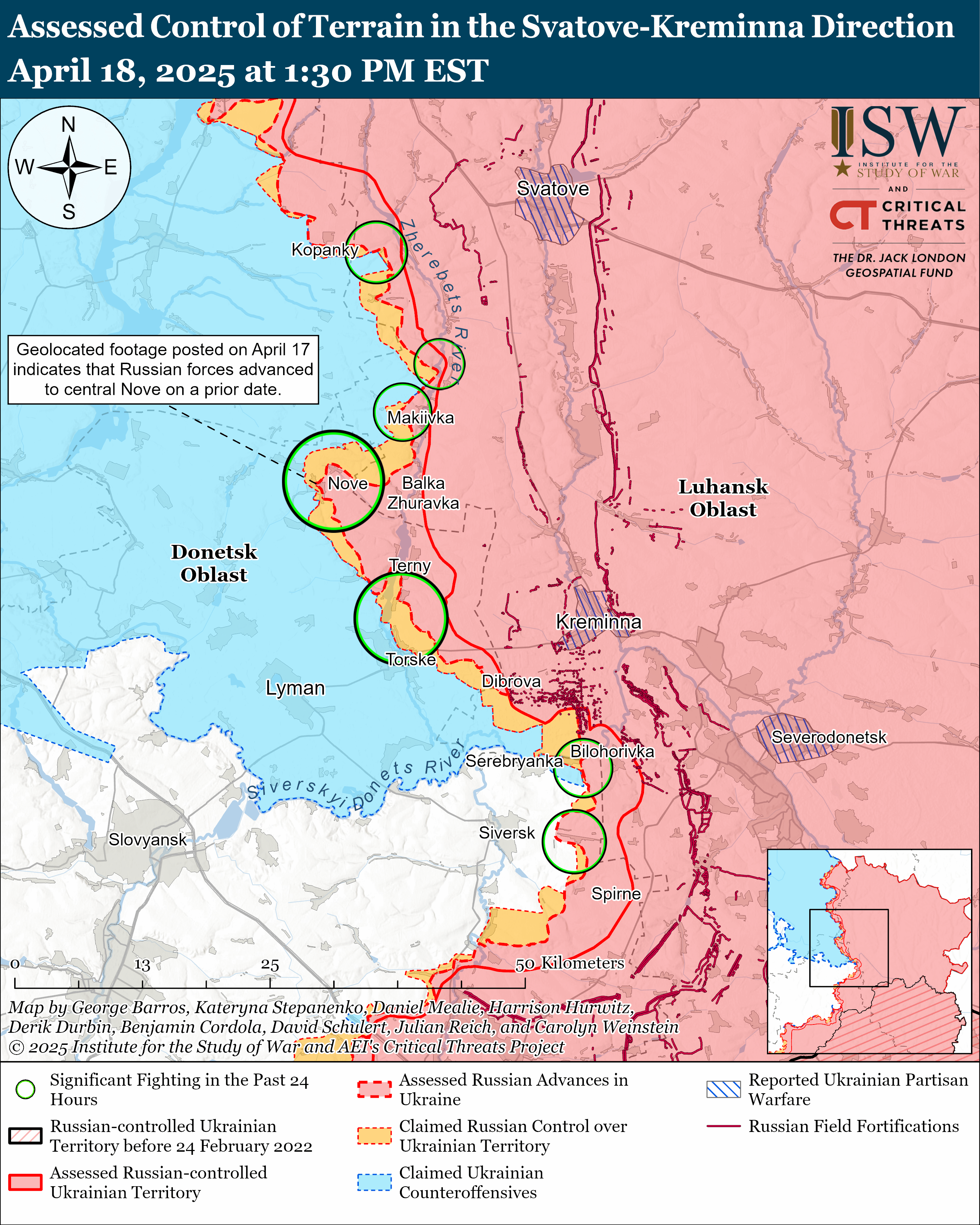 ЗСУ мали успіх під Торецьком, ворог просунувся на 4 напрямках: карти ISW