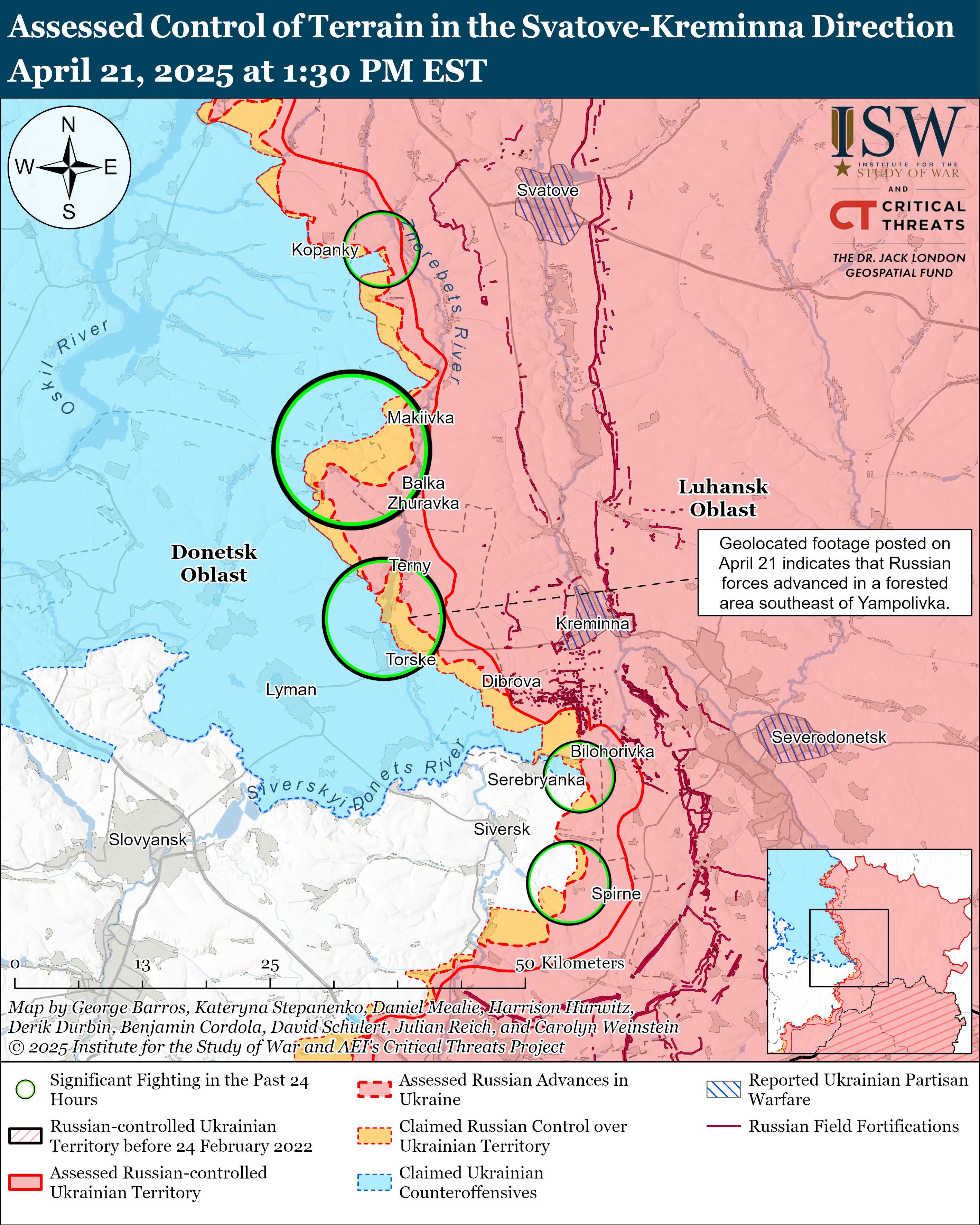 ЗСУ могли просунутися біля Куп'янська, ворог тисне під Лиманом і Торецьком: карти ISW