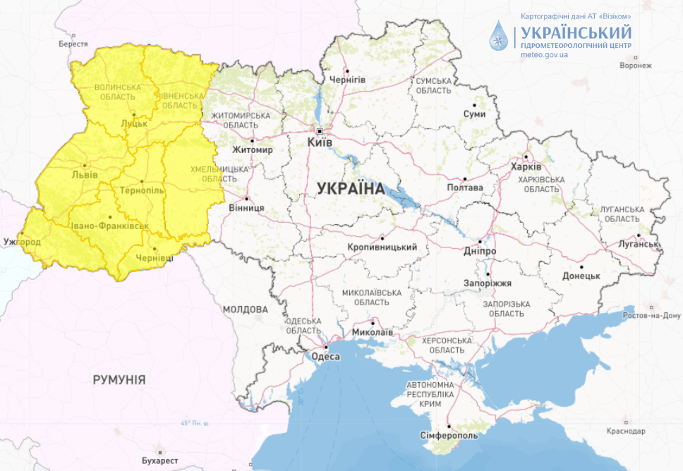 На заході України штормове попередження: майже 500 населених пунктів знеструмлені