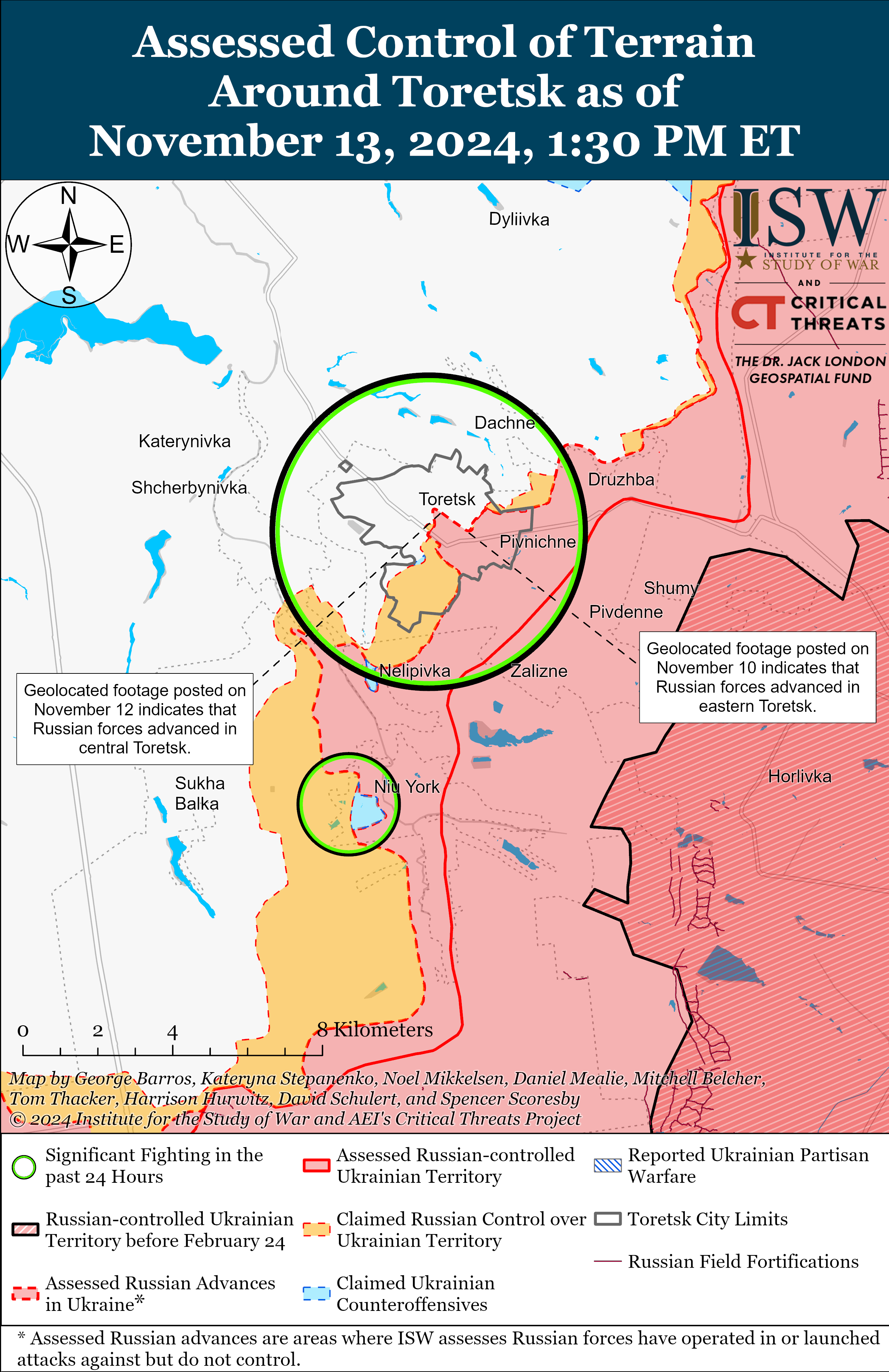 ЗСУ відновили позиції біля Часового Яру, ворог просунувся на чотирьох напрямках: карти ISW