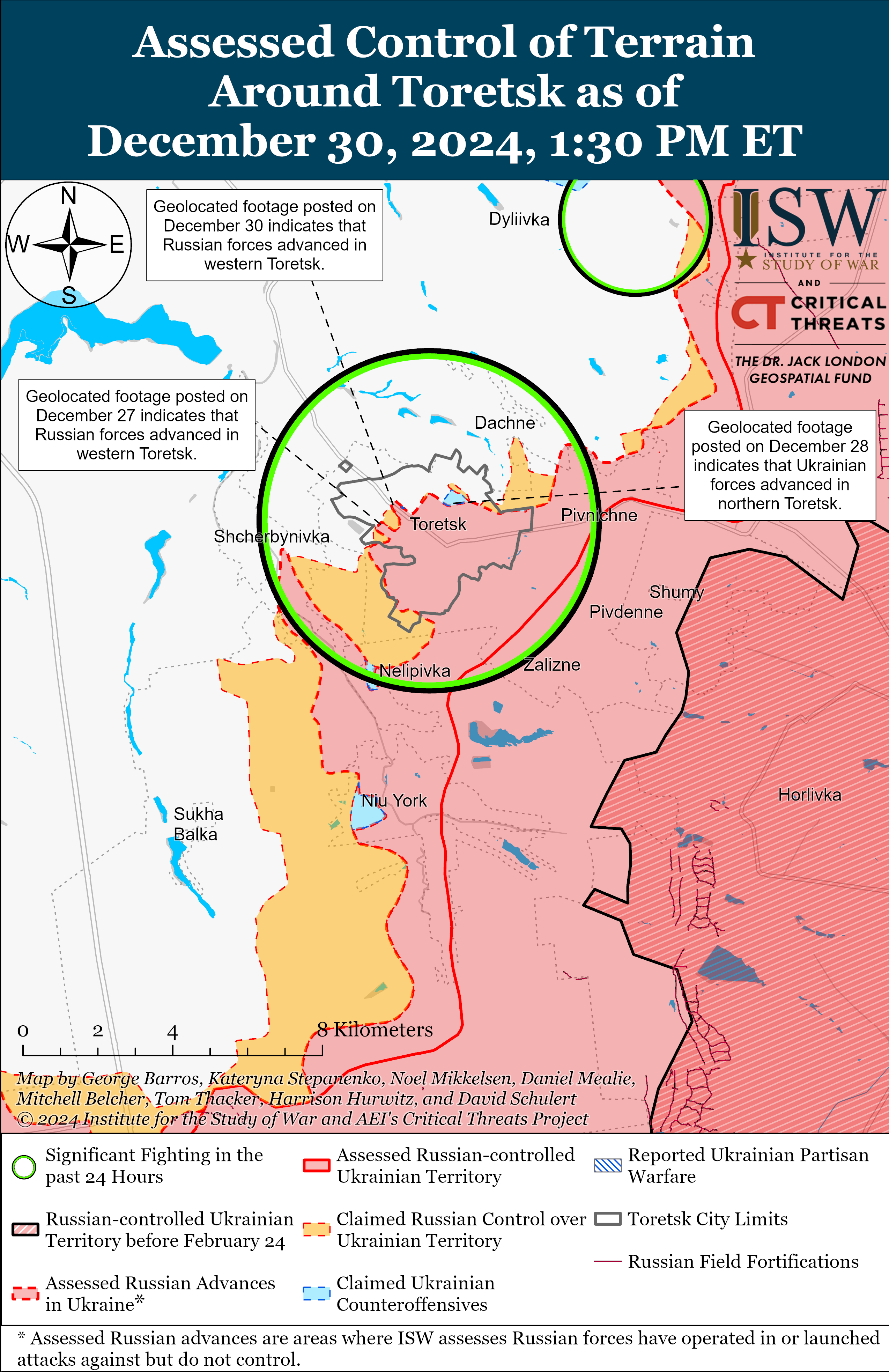 ЗСУ мали успіх біля Часового Яру, Торецька і Покровська, РФ тисне у 6 районах: карти ISW