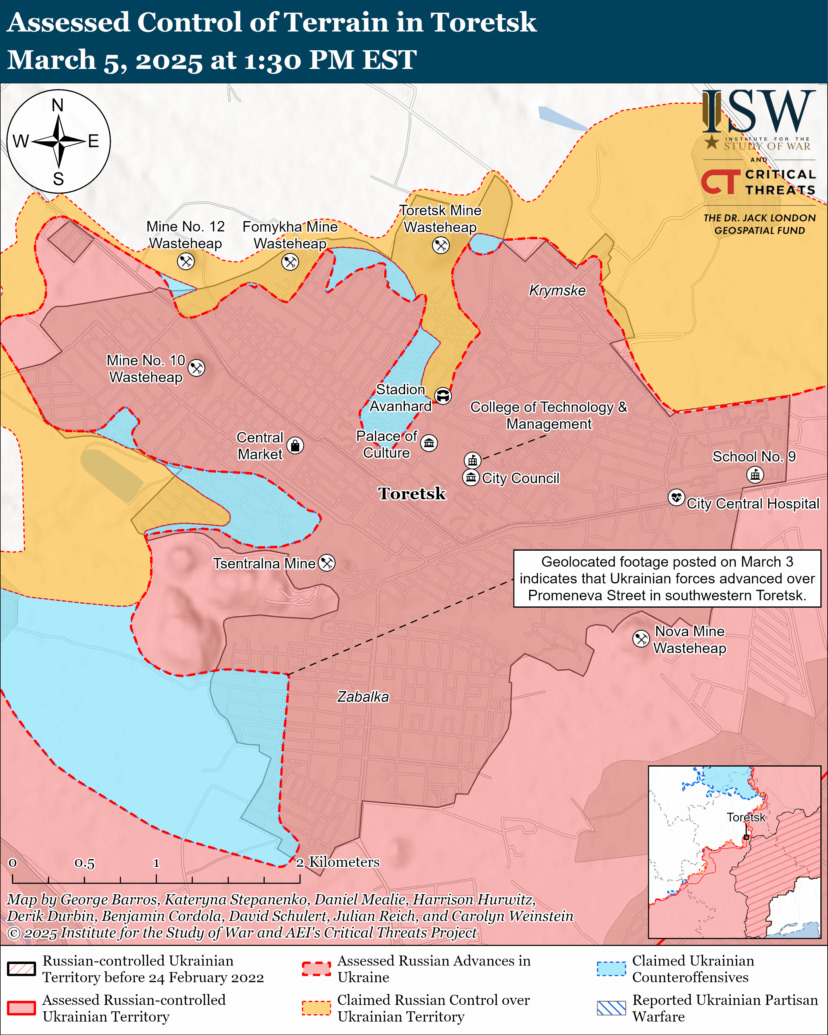 Украинские защитники продвинулись в Торецке и под Покровском: карты ISW