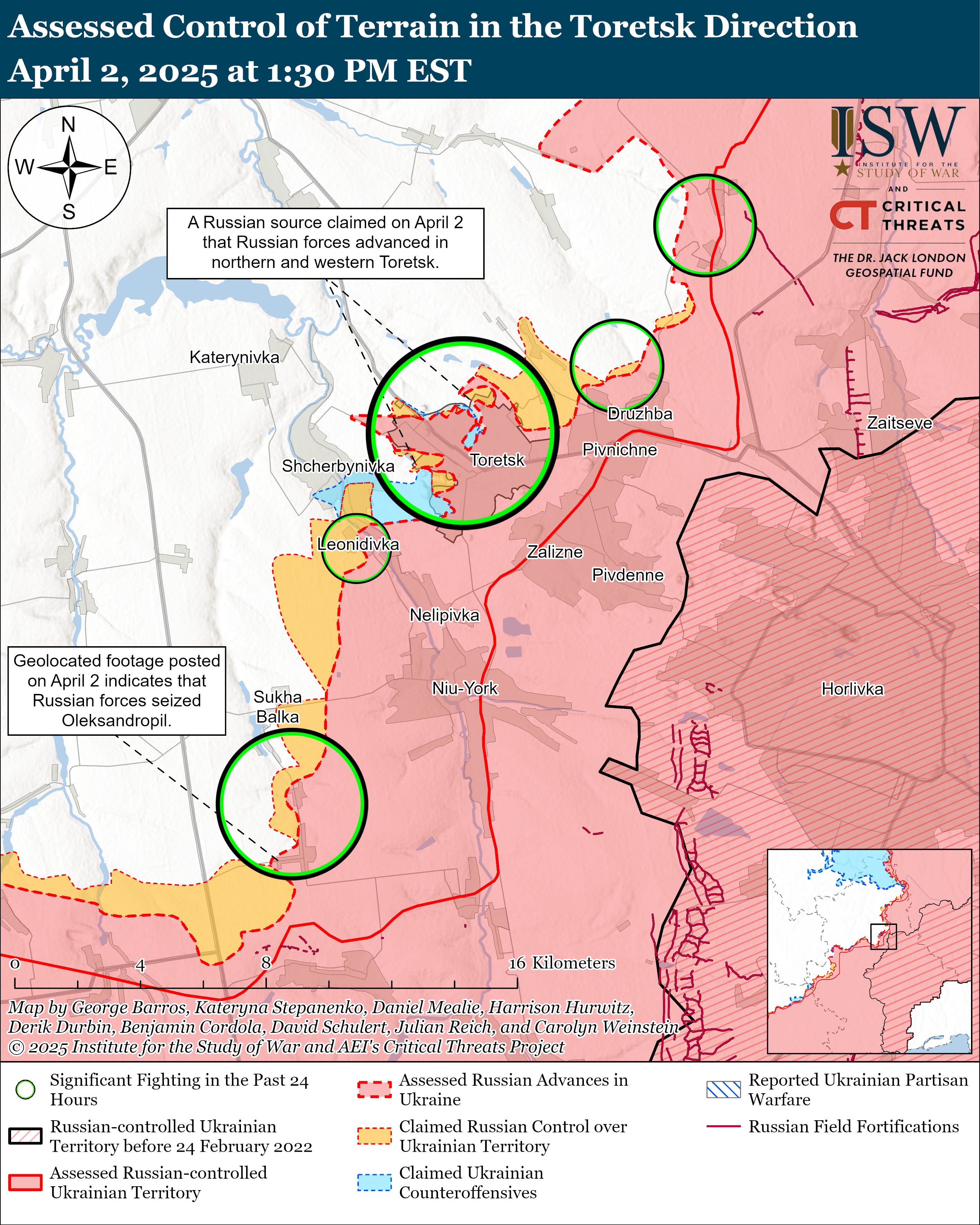 ЗСУ просунулися біля Покровська, росіяни тиснуть на трьох напрямках: карти ISW