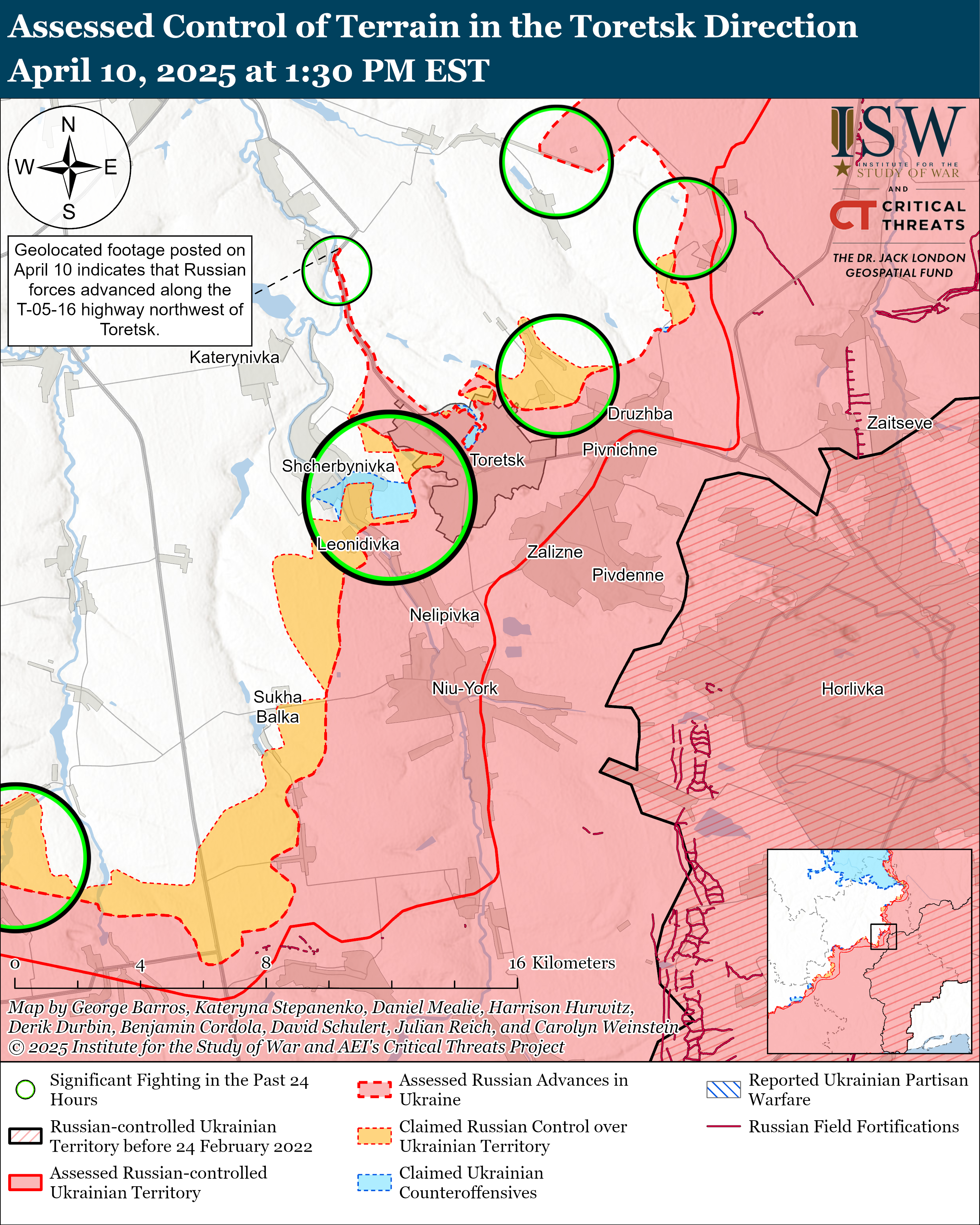 ЗСУ мали успіх біля Часового Яру, ворог просунувся коло Торецька і Покровська: карти ISW