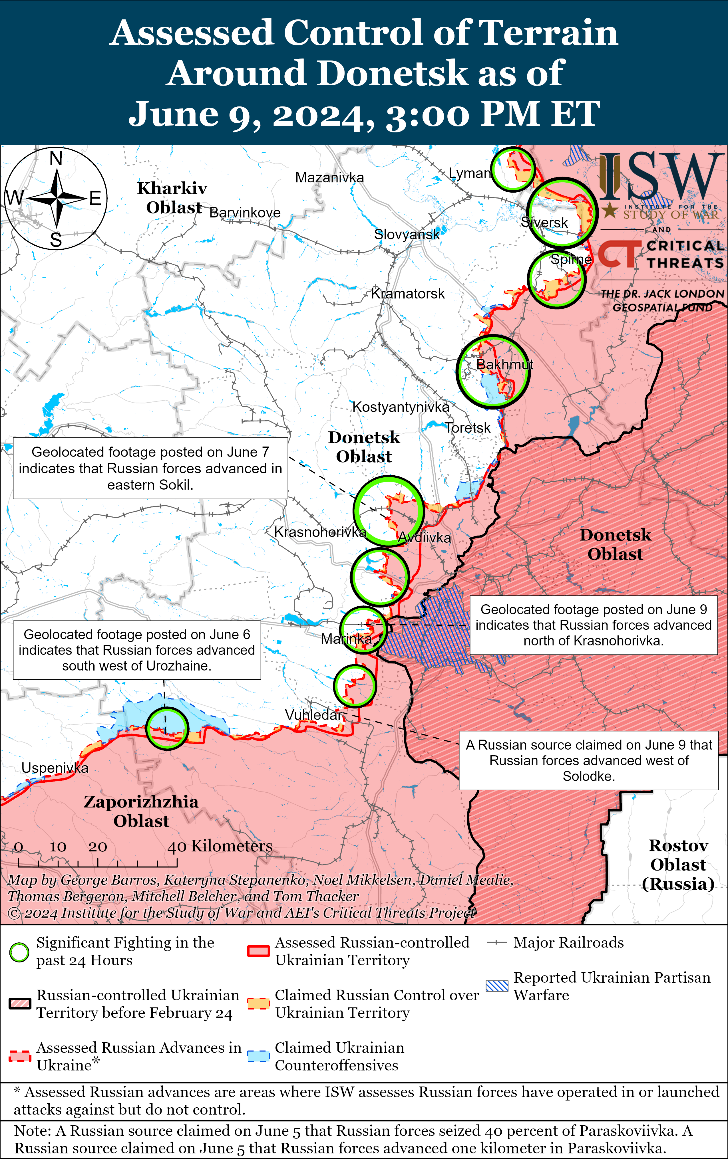 ЗСУ здійснили контратаку в Харківській області, РФ посилює тиск на Донбасі: карти ISW