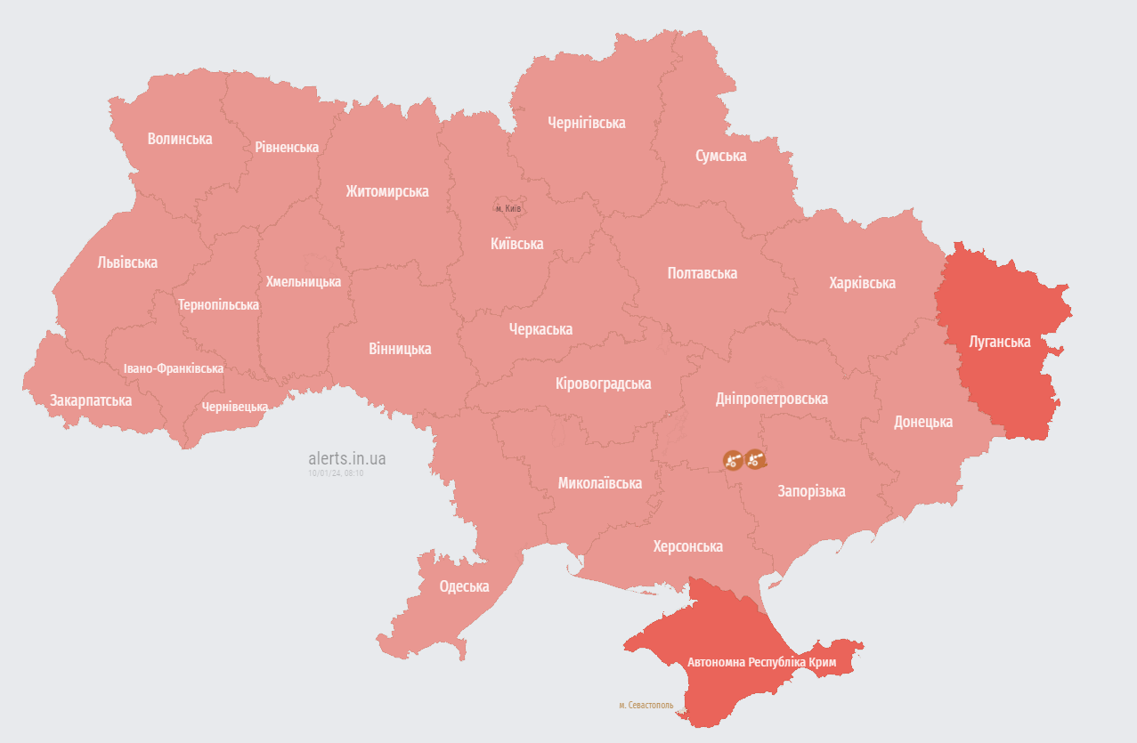 По всей Украине воздушная тревога, взлетел МиГ-31К