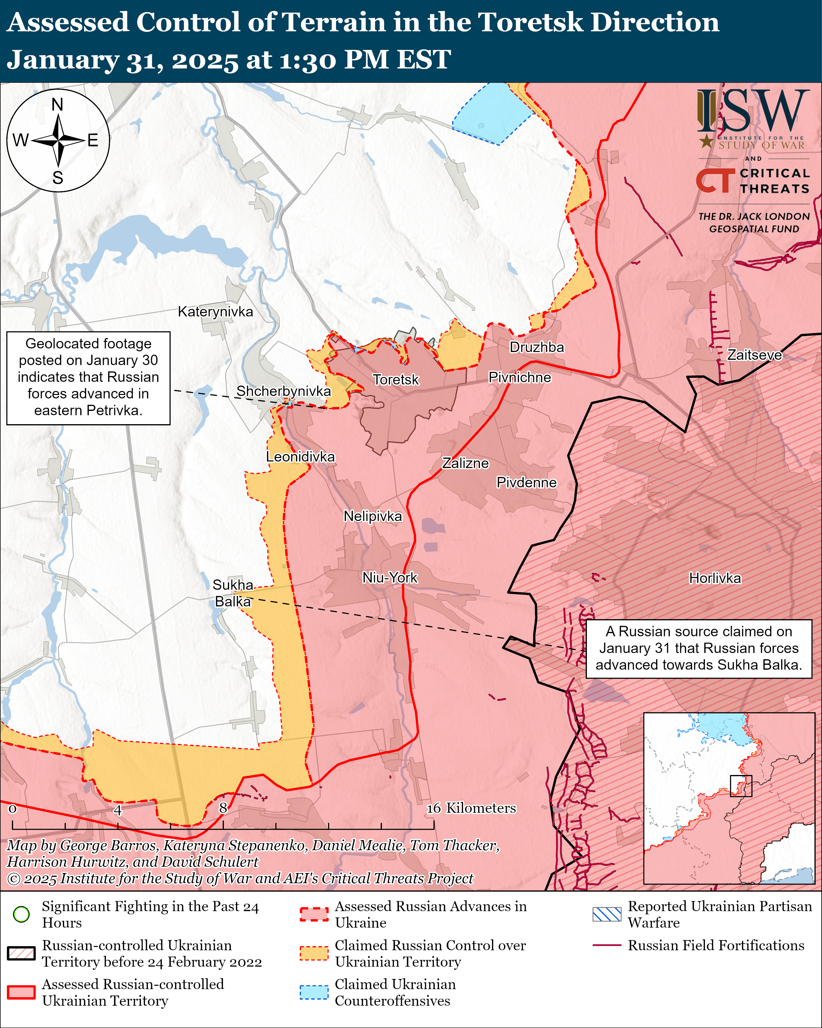 Окупанти просунулися на п'яти напрямках: карти ISW