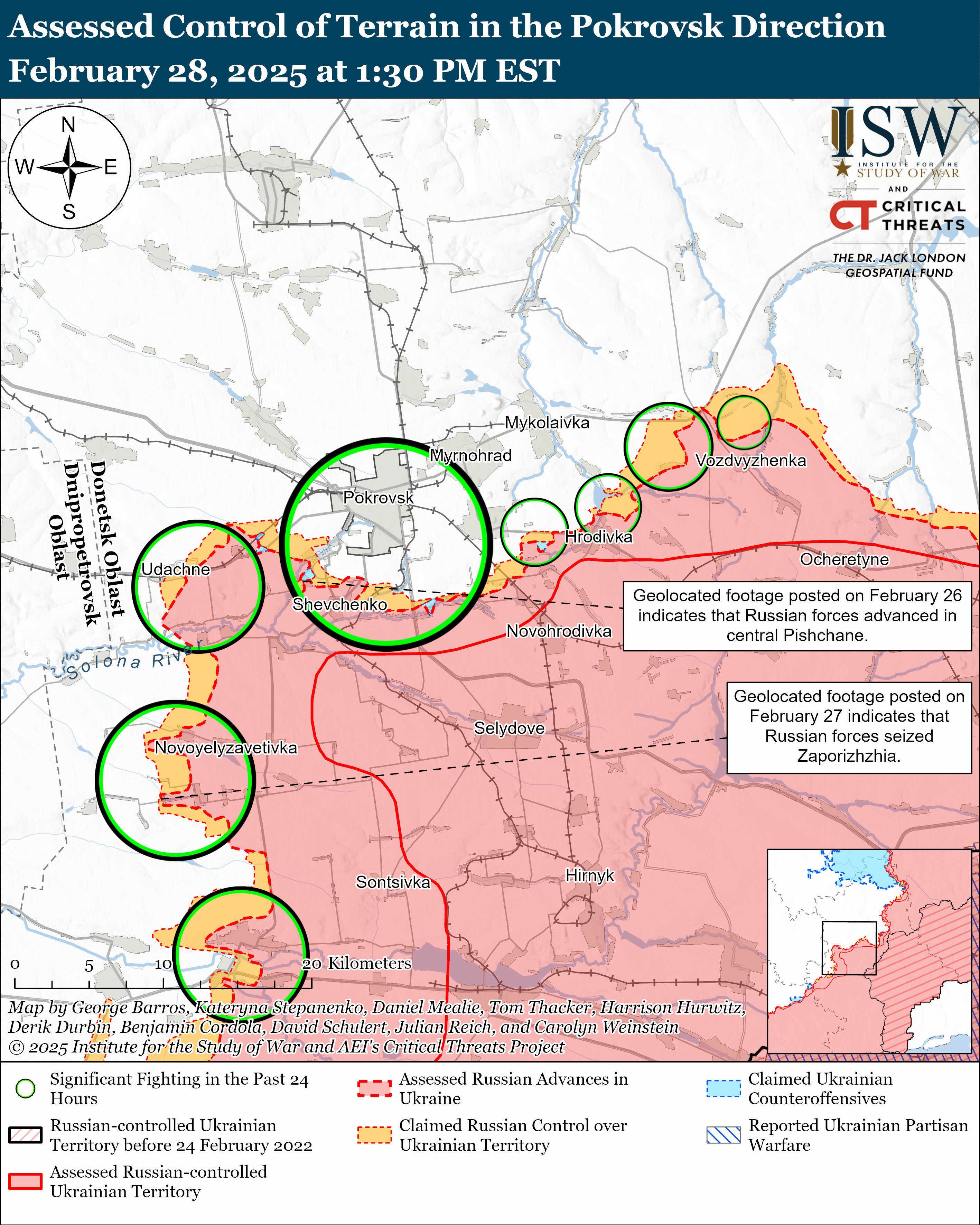 Ворог тисне біля Покровська і Курахового, Великої Новосілки та на Запоріжжі: карти ISW