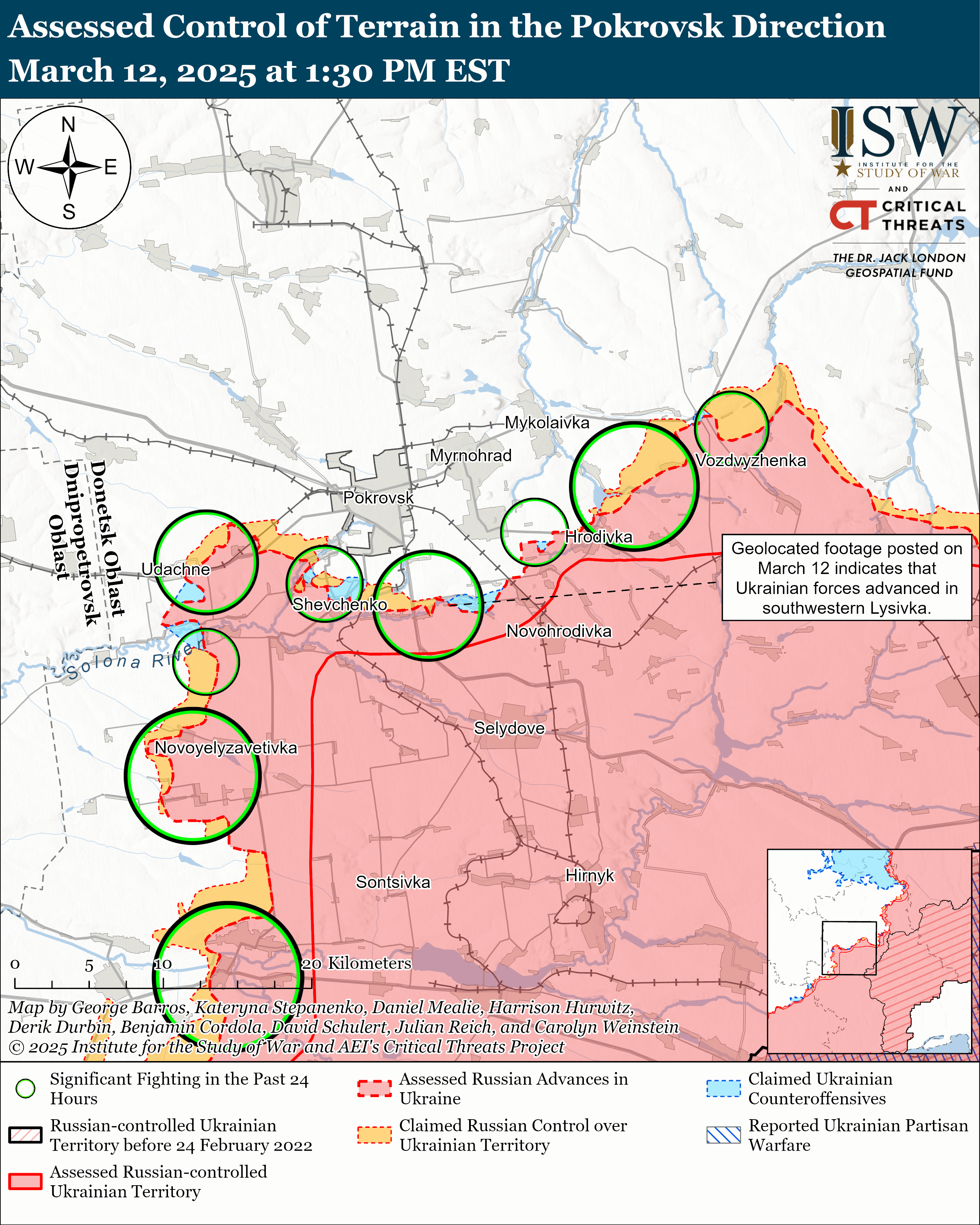 ЗСУ просунулися біля Торецька і Покровська, РФ посилила тиск на 4-х напрямках: карти ISW
