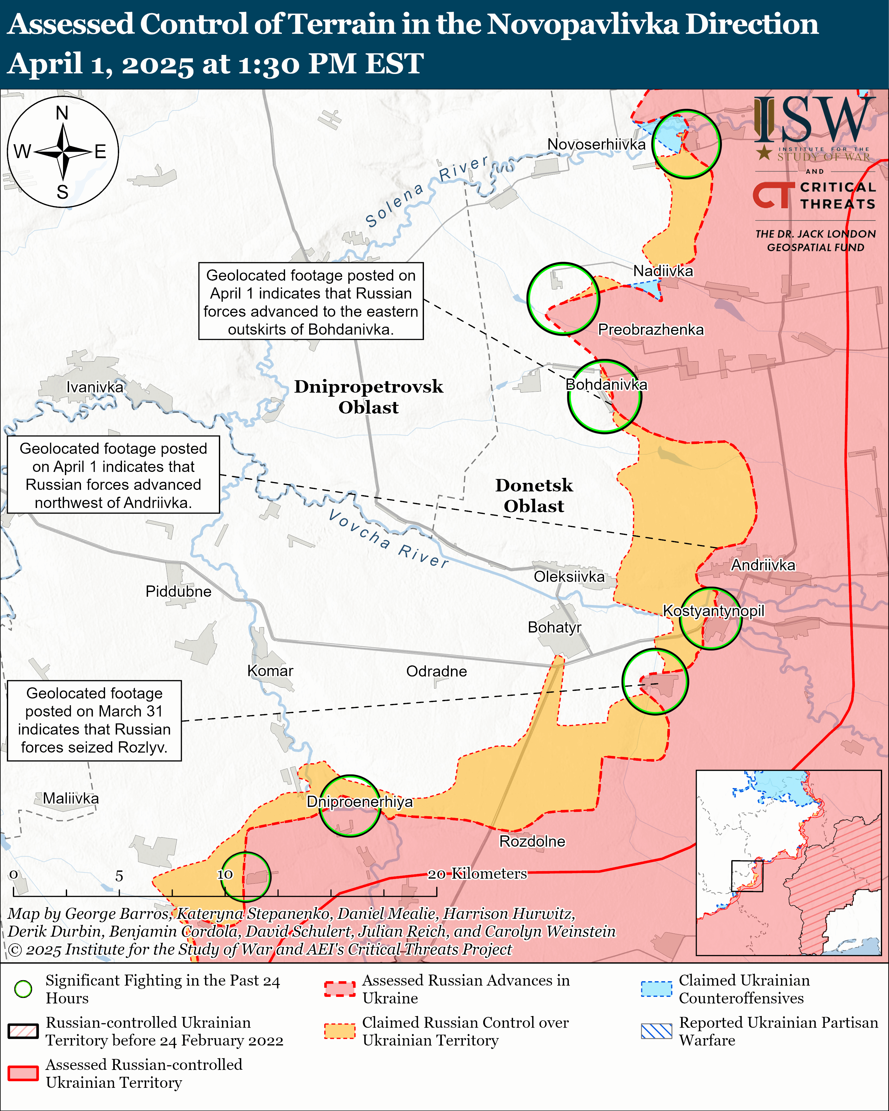 Окупанти просунулися на п'яти напрямках: карти ISW