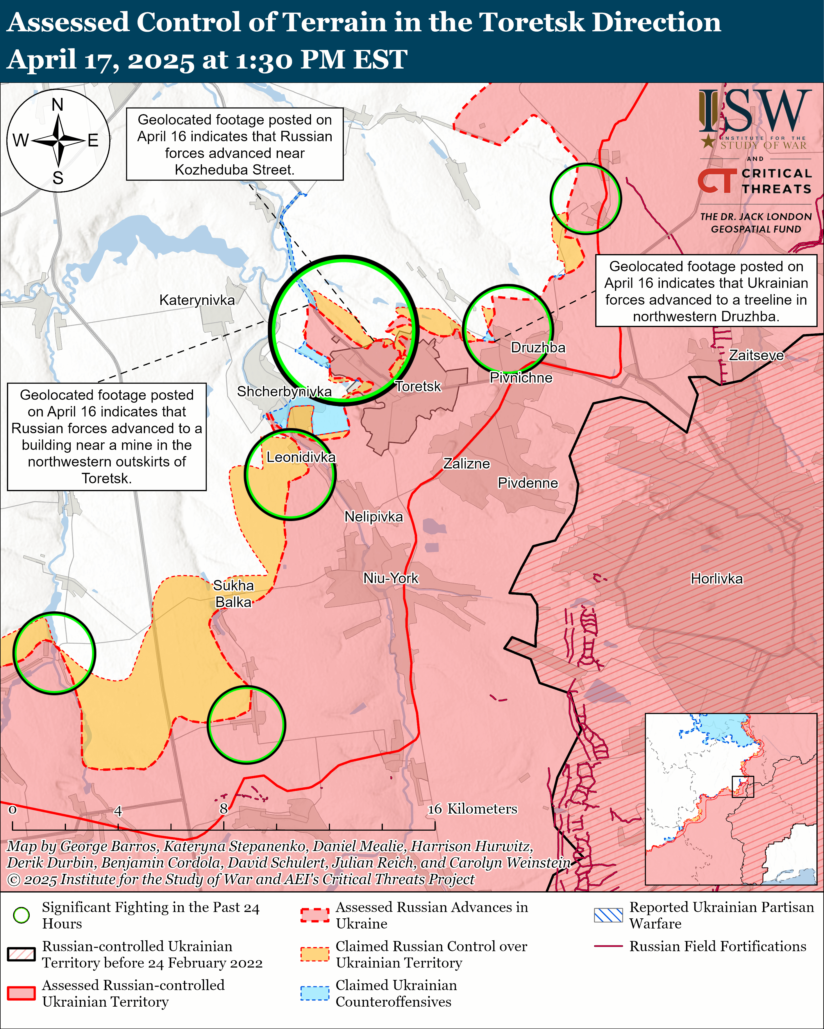 ЗСУ просунулися під Торецьком, окупанти тиснуть на семи напрямках: карти ISW