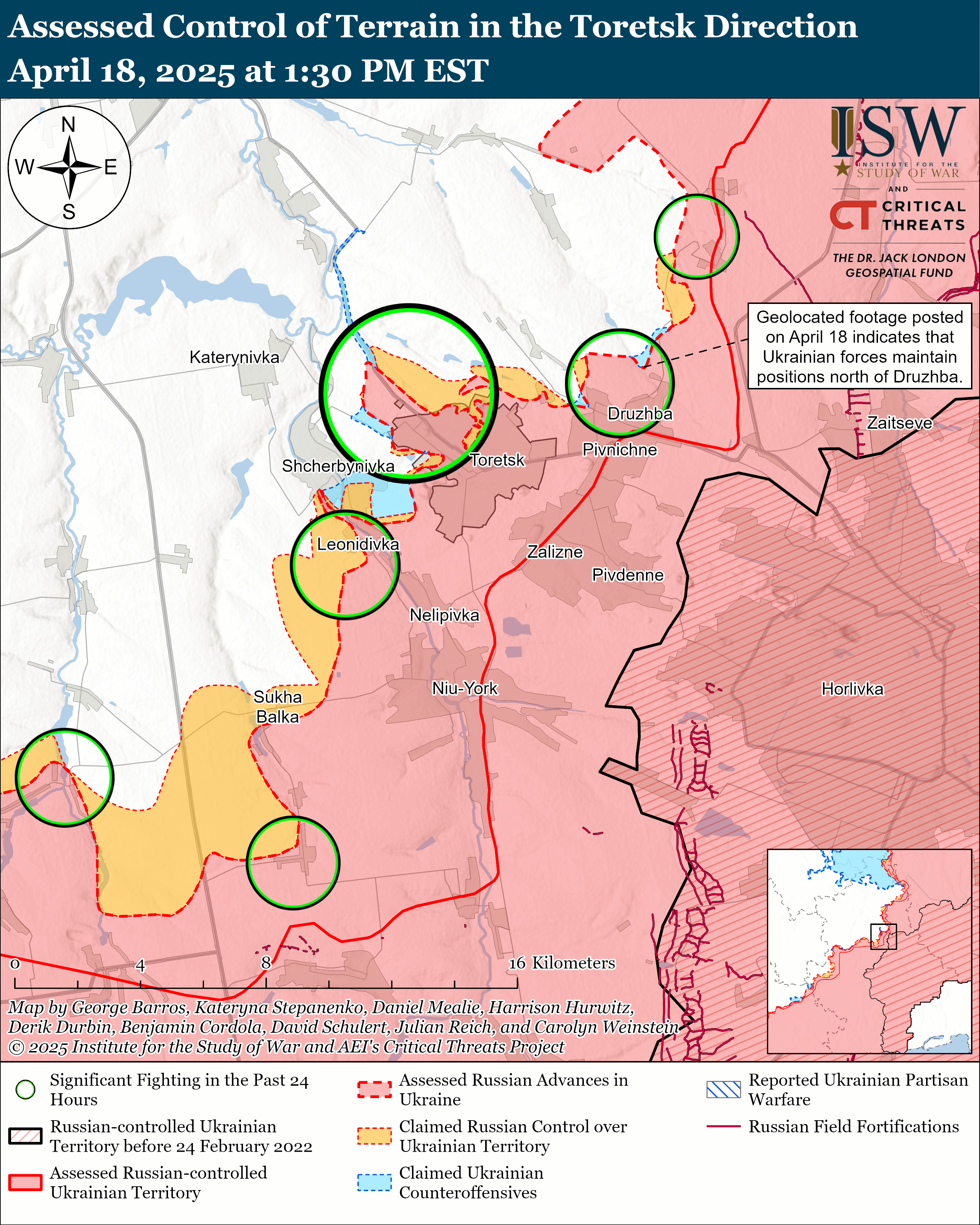 ЗСУ мали успіх під Торецьком, ворог просунувся на 4 напрямках: карти ISW