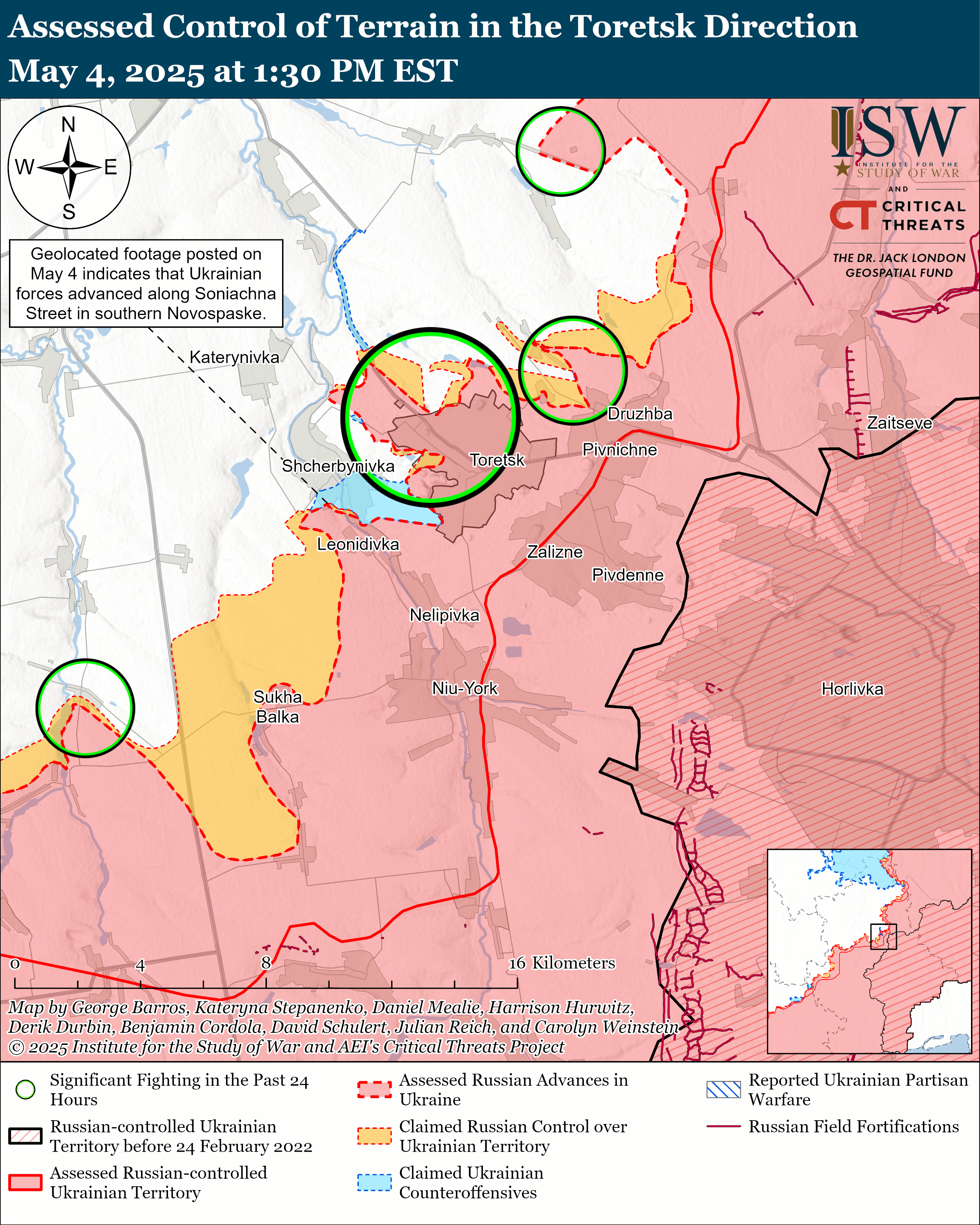 ЗСУ просунулися під Торецьком, окупанти тиснуть на двох напрямках: карти ISW