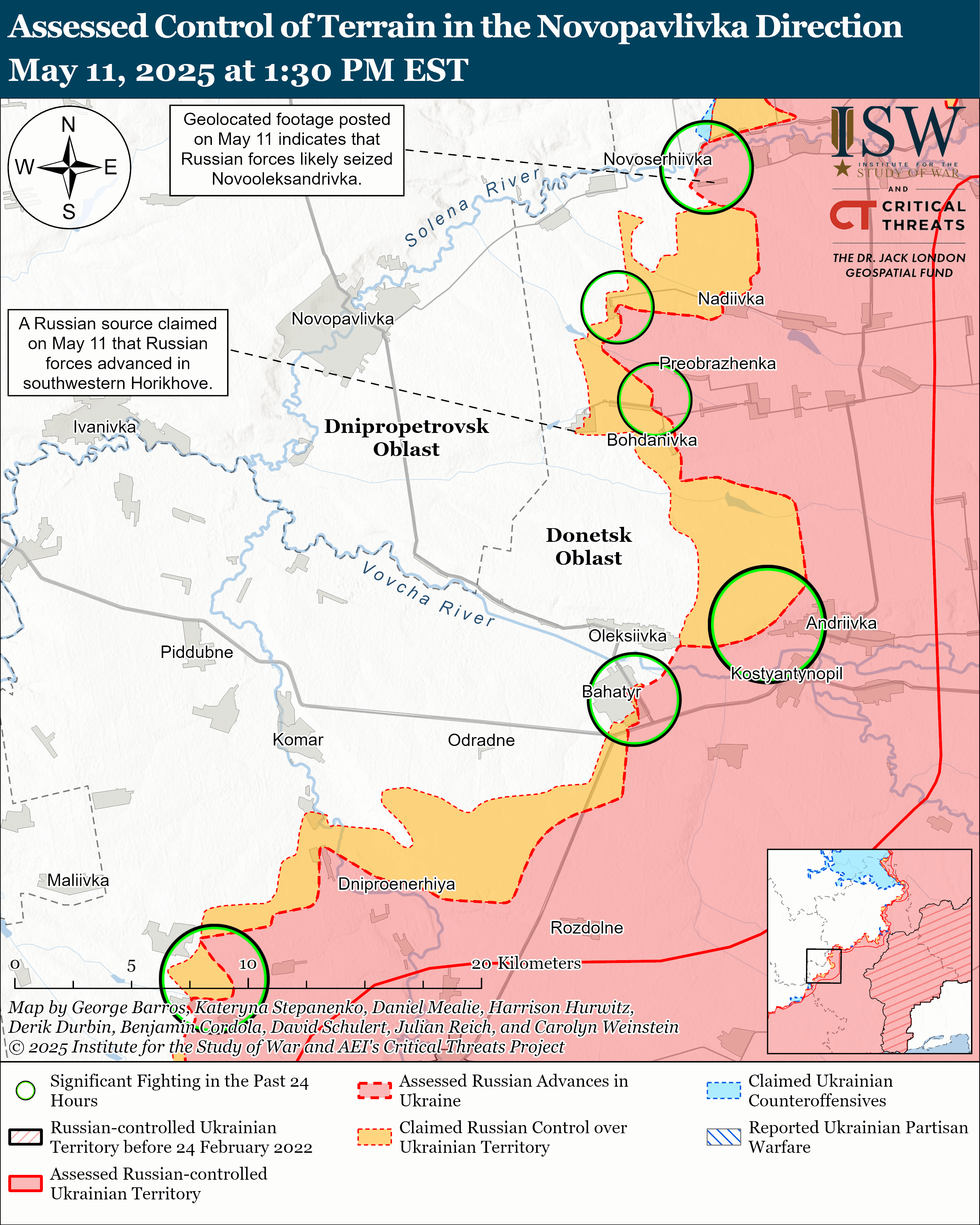 ЗСУ мали успіх під Торецьком, ворог просунувся на двох напрямках: карти ISW