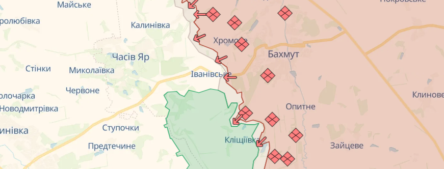 Росіяни намагались сьогодні наступати по лінії "Часів Яр - Хромове - Бахмут". Що відомо