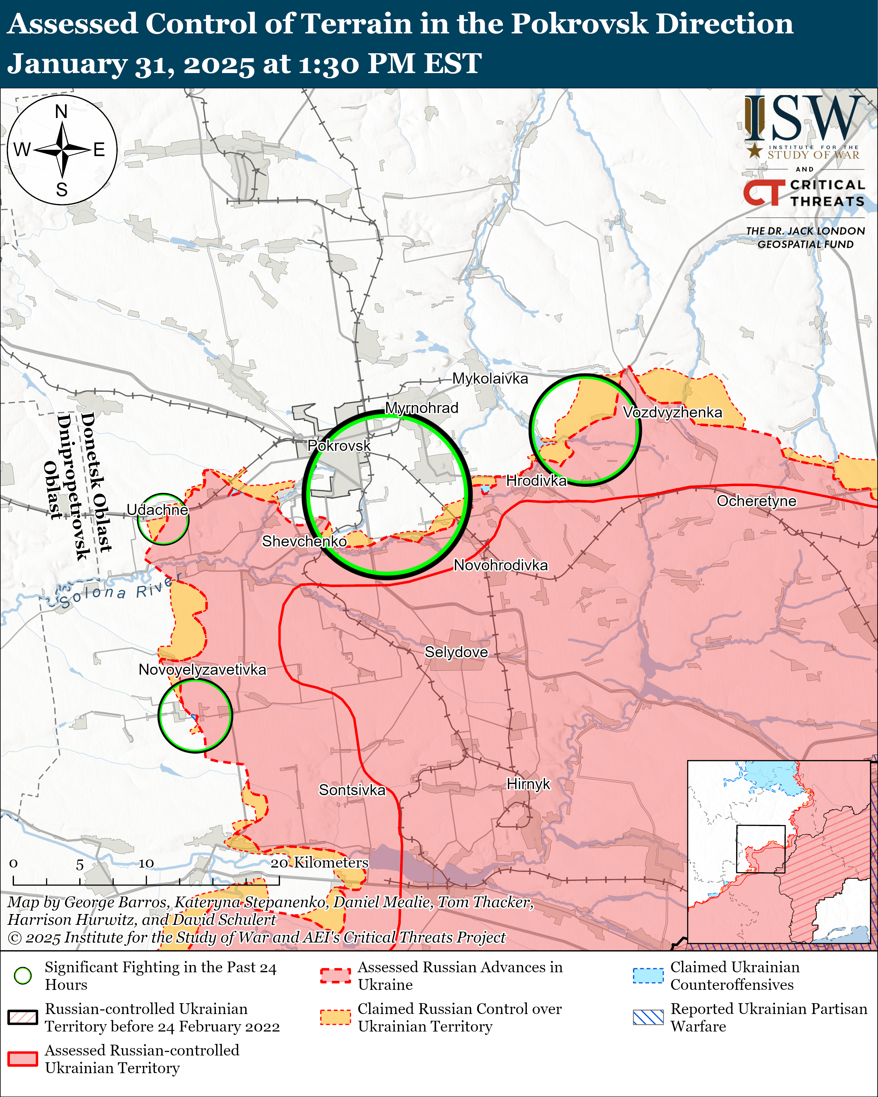 Окупанти просунулися на п'яти напрямках: карти ISW