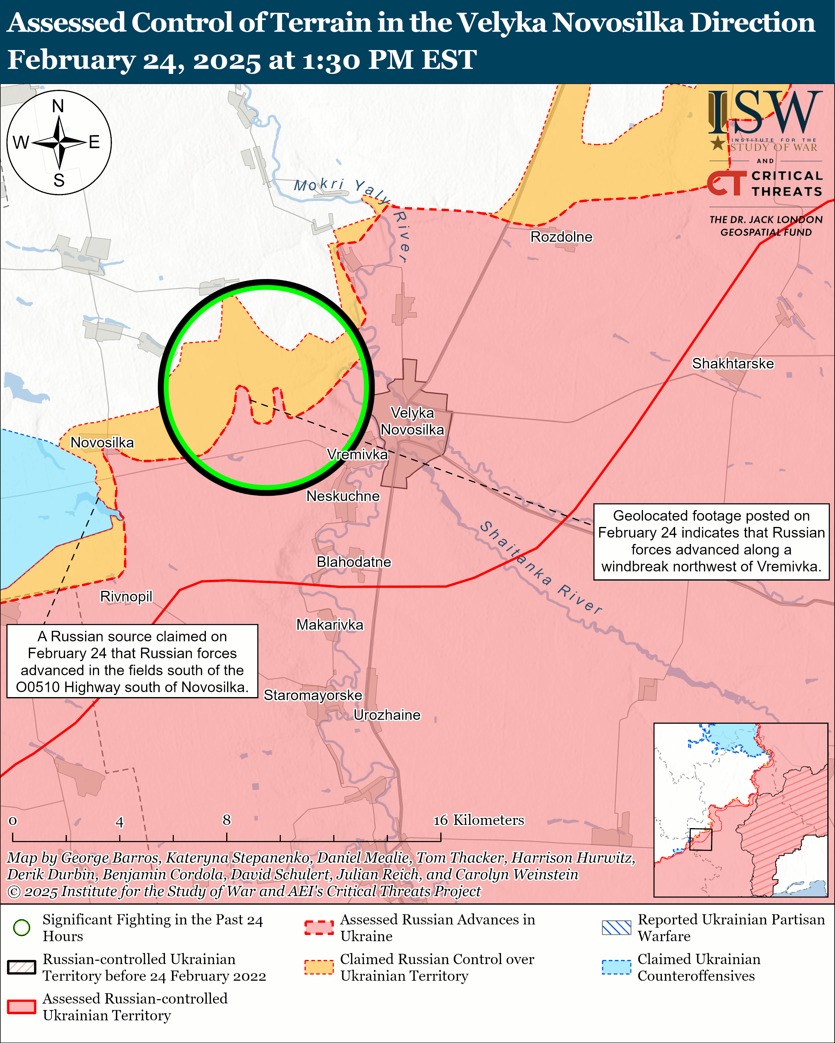 Російські окупанти просунулися на чотирьох напрямках: карти ISW