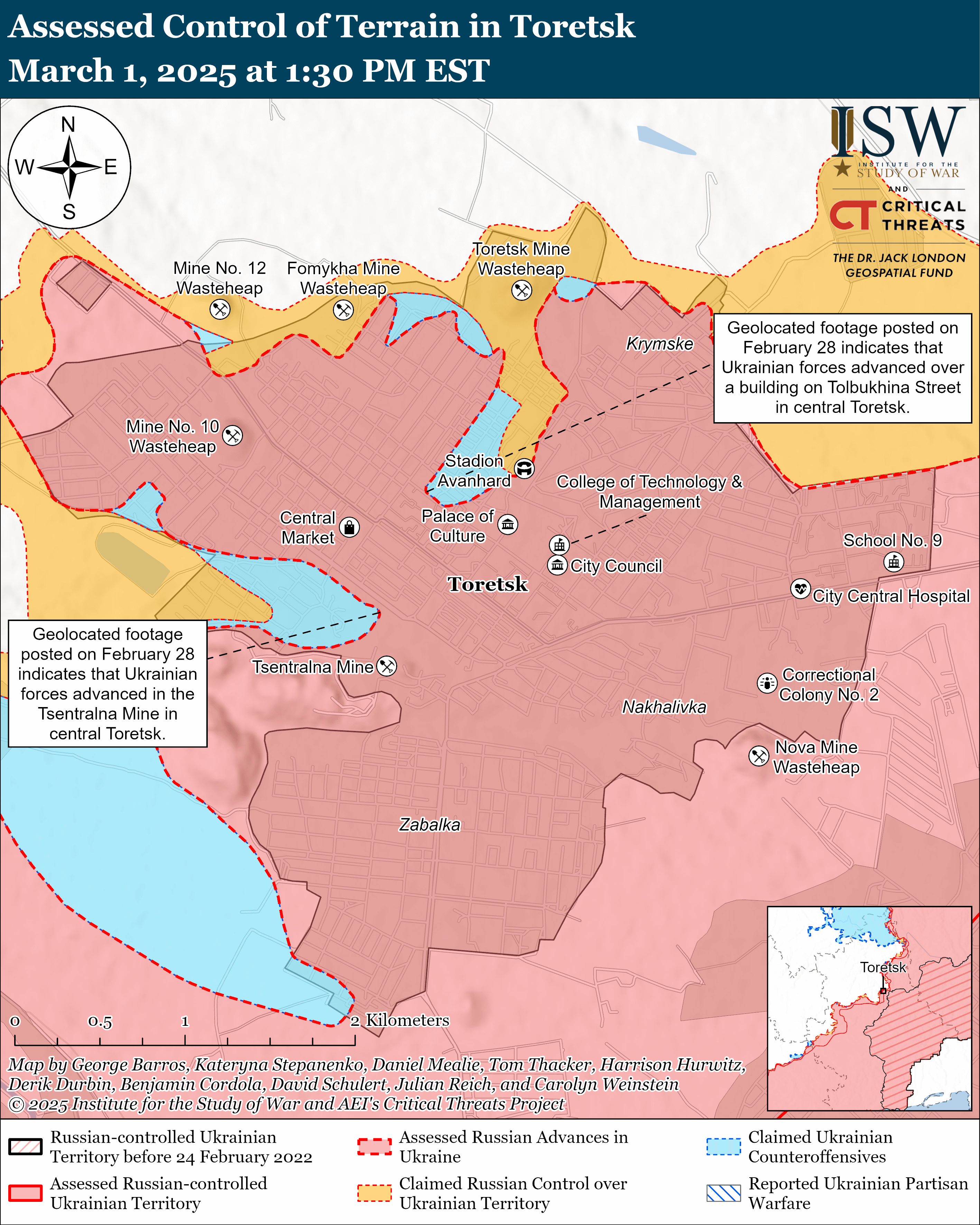 ЗСУ мали успіх у районі Торецька, окупанти просунулися біля Великої Новосілки: карти ISW